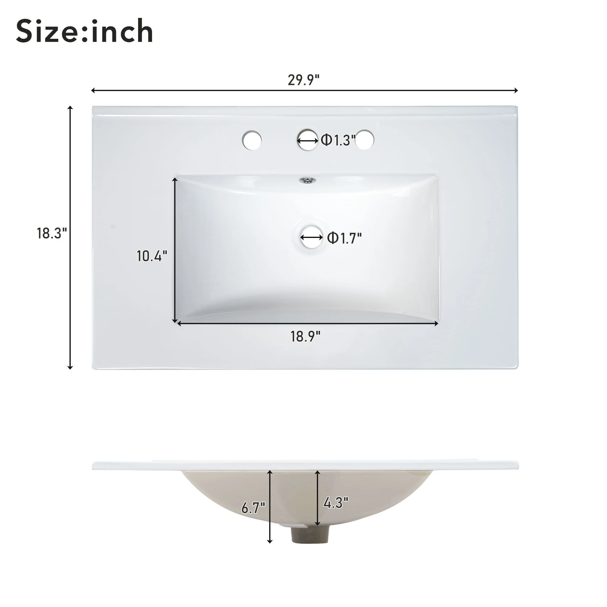 Bathroom Vanity With Sink And Ample Storage, Rectangular Undermount Sink - Black - Image 7