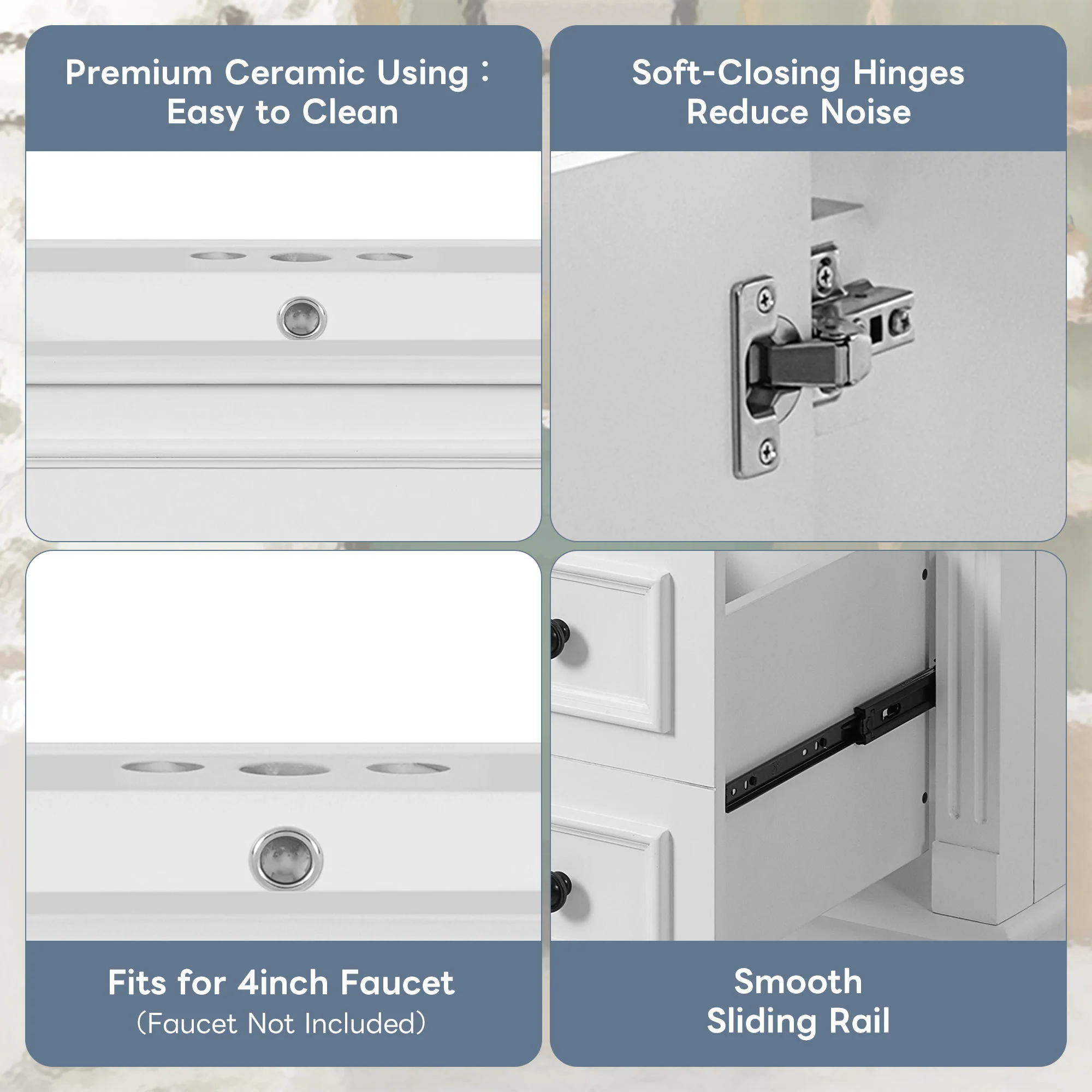 Bathroom Vanity With Sink, Cabinet With 2 Drawers And Adjustable Shelf - Image 15