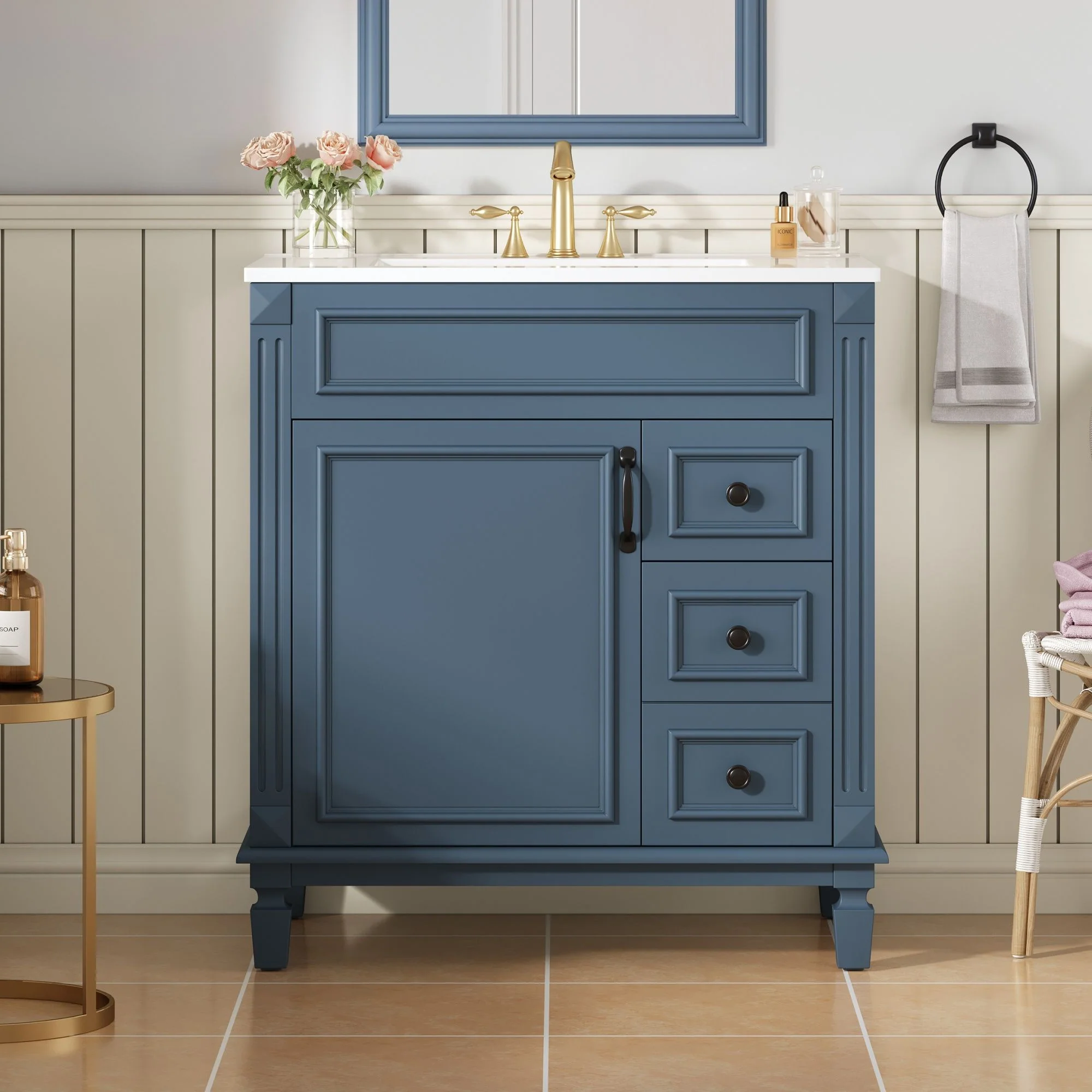 Bathroom Vanity With Sink, Cabinet With 2 Drawers And Adjustable Shelf - Image 18