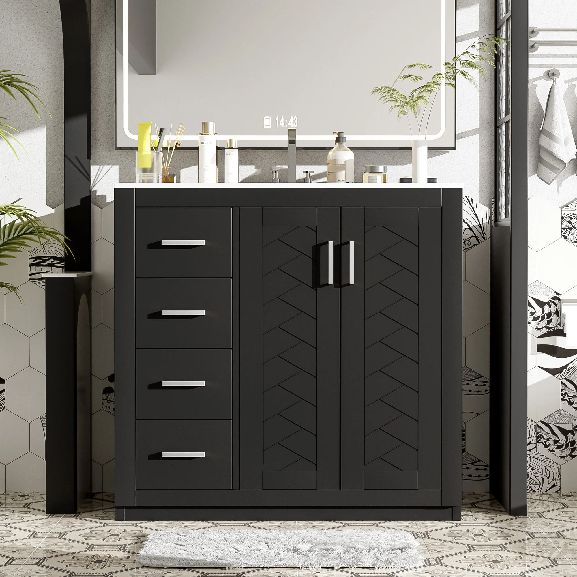 Bathroom Vanity With Sink Combo, Storage Cabinet, Freestanding Set With 3 Drawers & Soft Closing Doors - Image 28