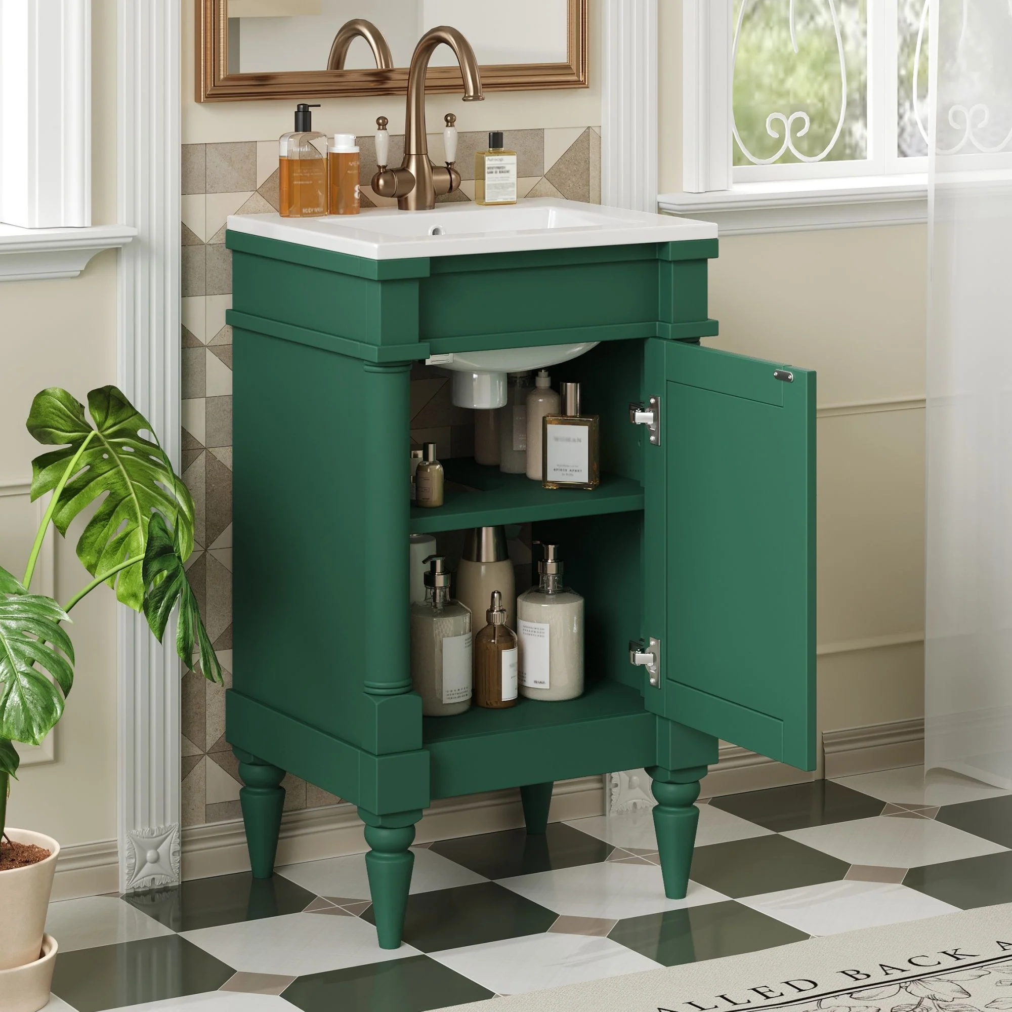 Bathroom Vanity With Sink, Storage Cabinet With Door, Drop In Sink, Compact Freestanding Design - Image 18