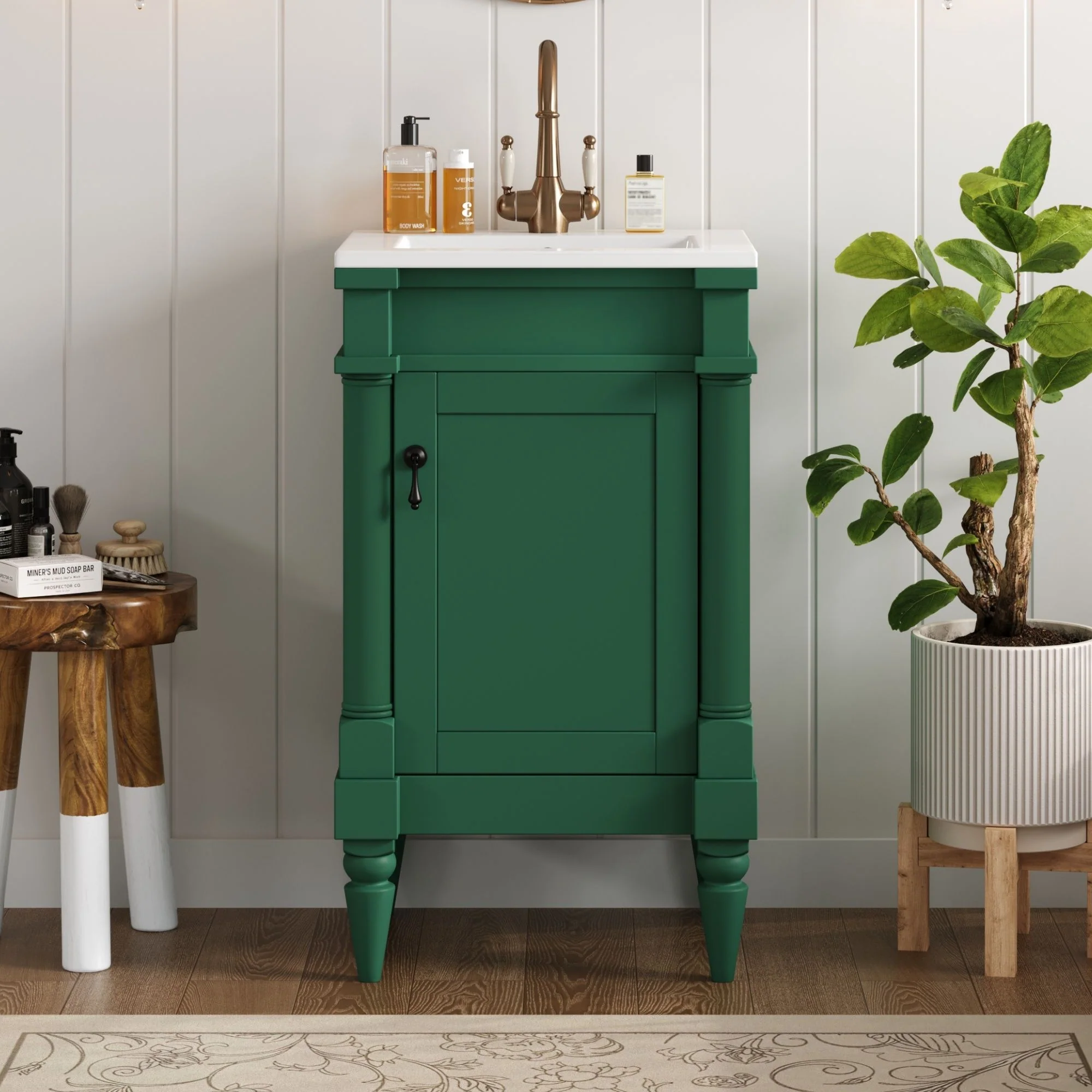 Bathroom Vanity With Sink, Storage Cabinet With Door, Drop In Sink, Compact Freestanding Design - Image 8