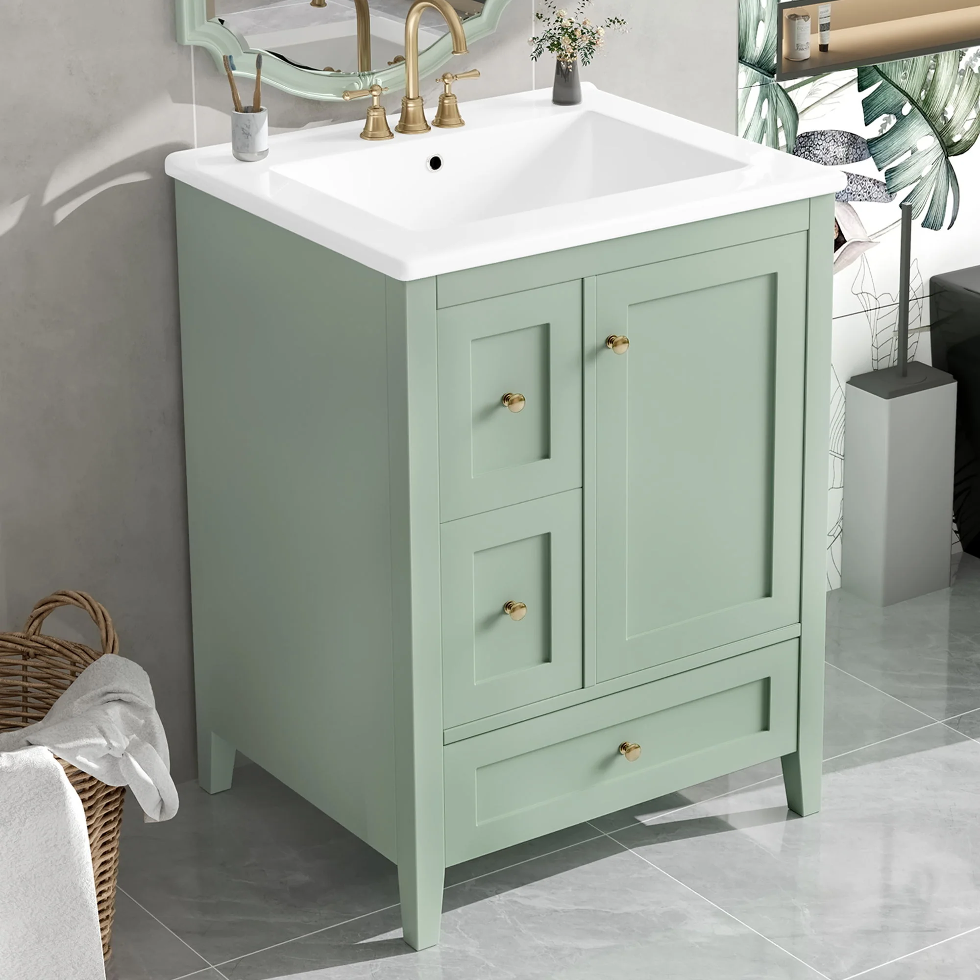 Bathroom Vanity With Storage, Removable Dividers - Image 8