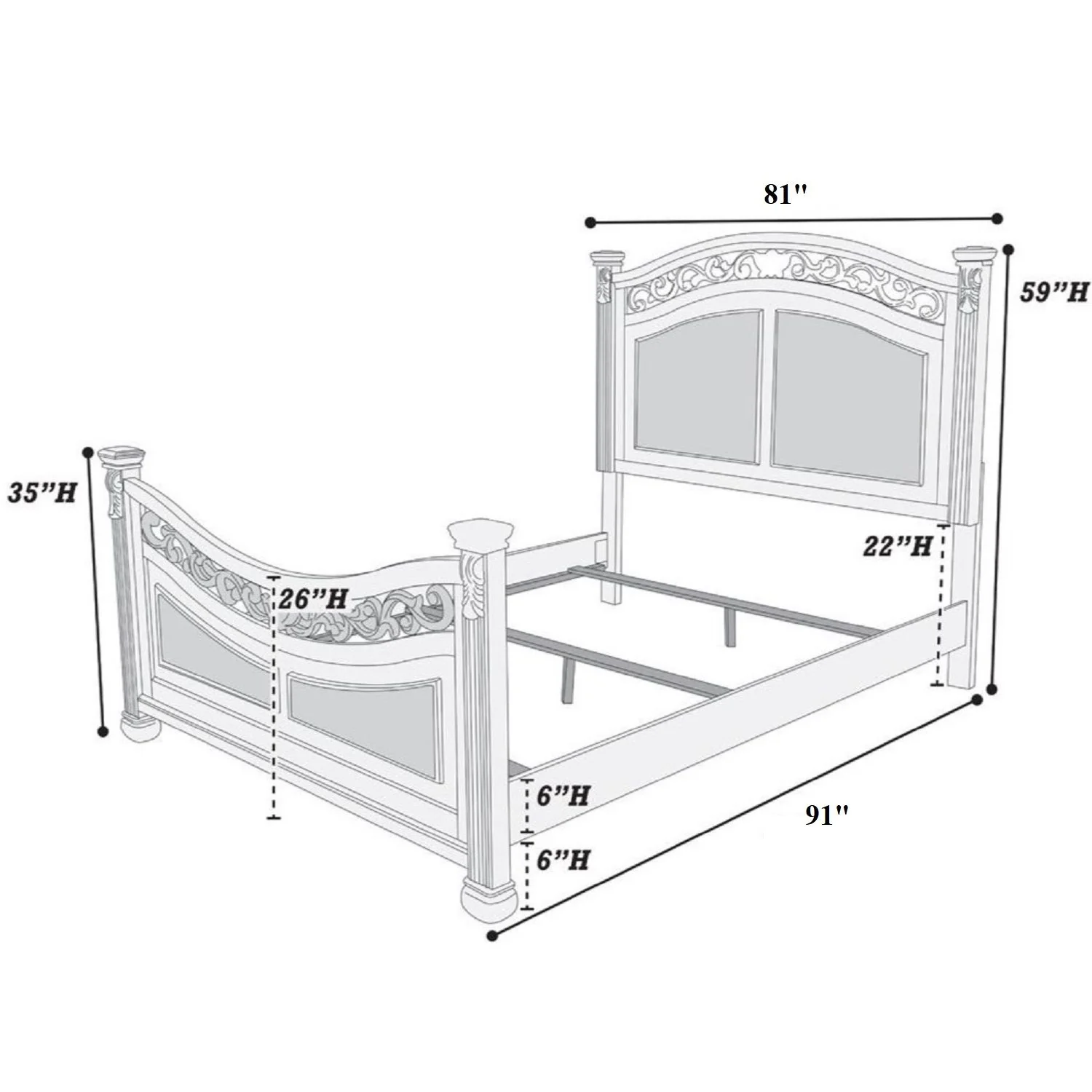 Bed Padded Headboard And Footboard - Image 2