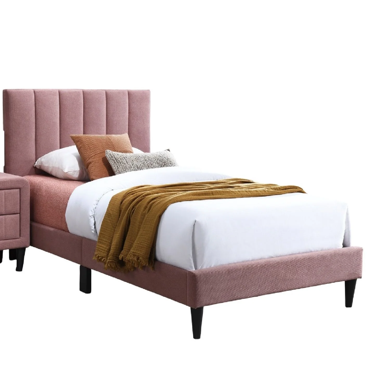 Bed With Channel Tufted Adjustable Headboard - Image 4