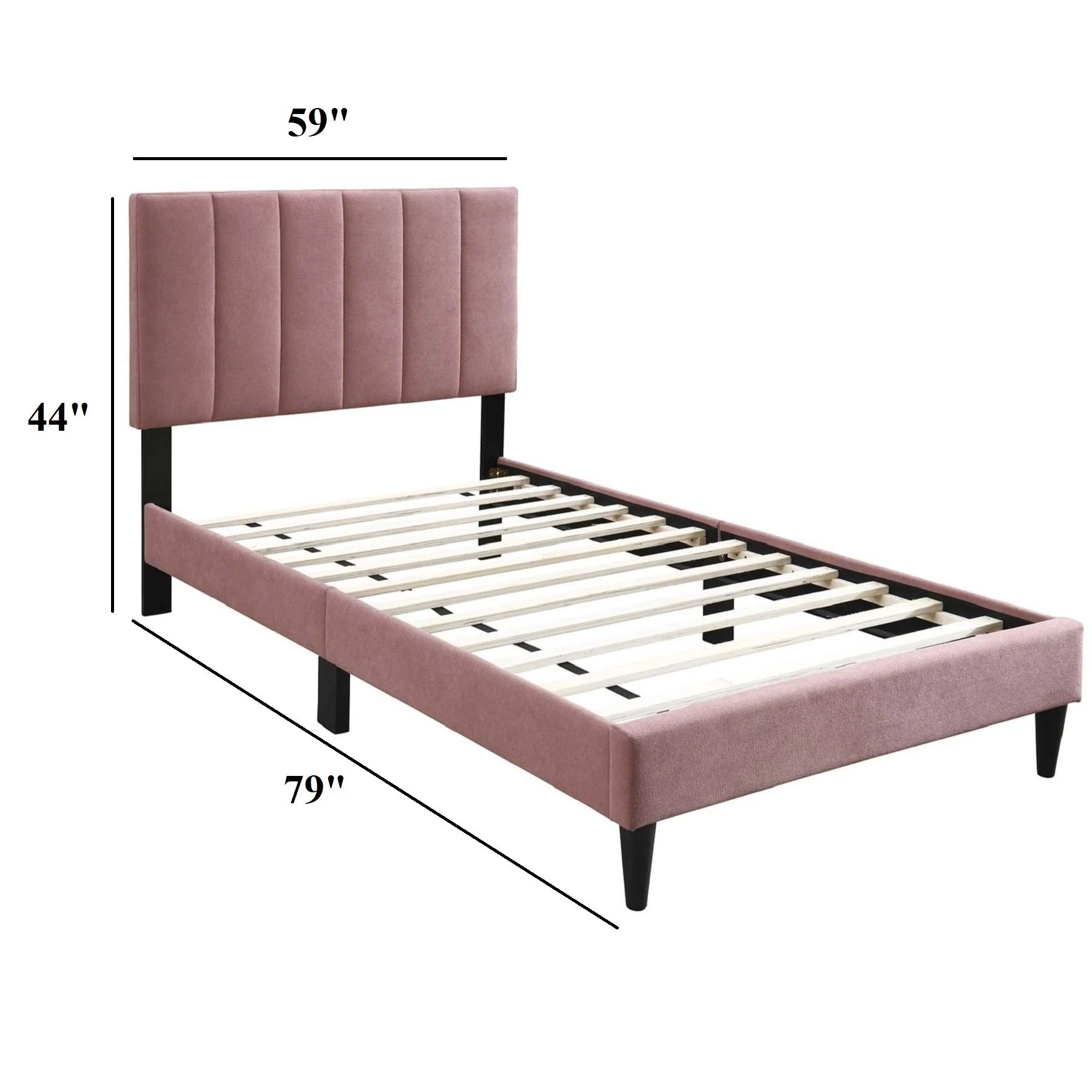 Bed With Channel Tufted Adjustable Headboard - Image 5