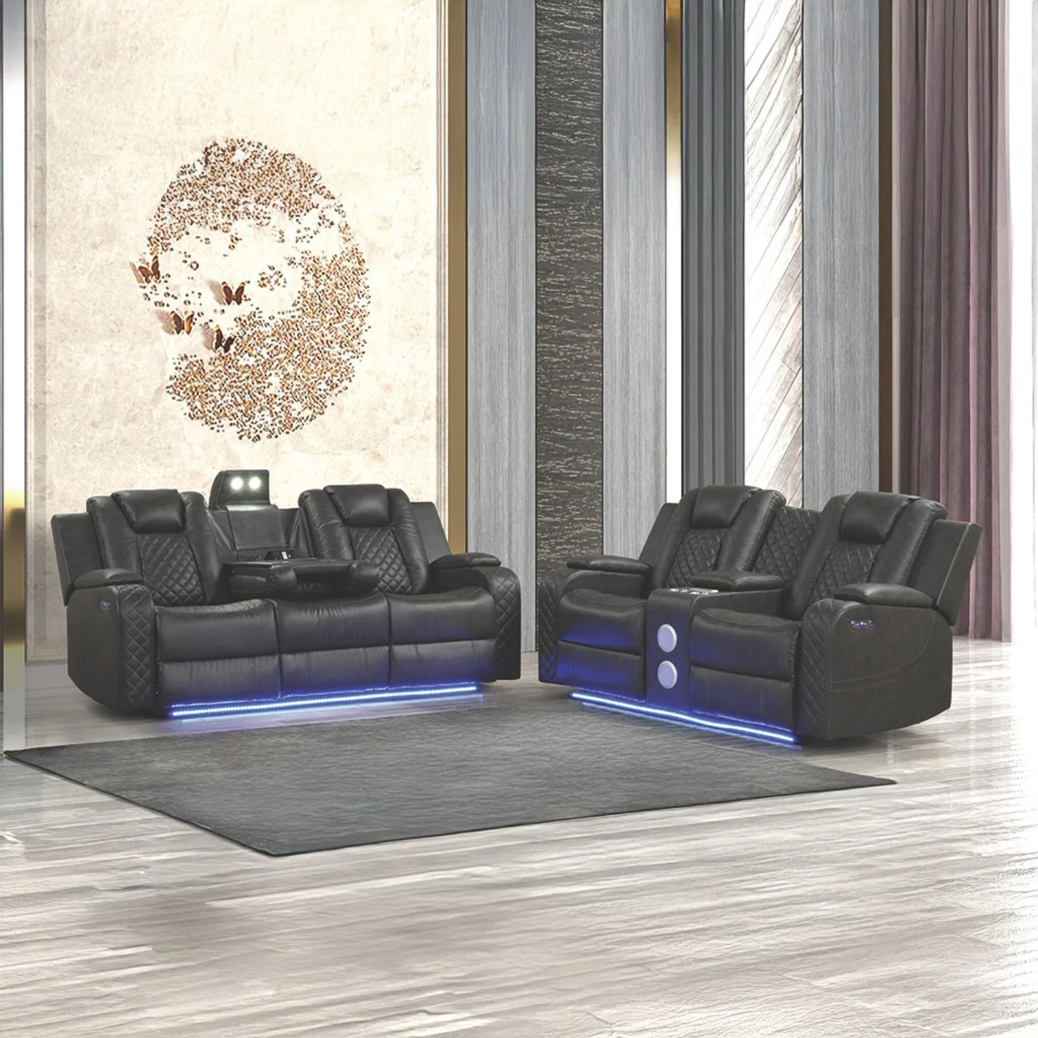 Benz - LED & Power Recliner With Adjustable Headrests And Ambient LED Lighting - Image 36
