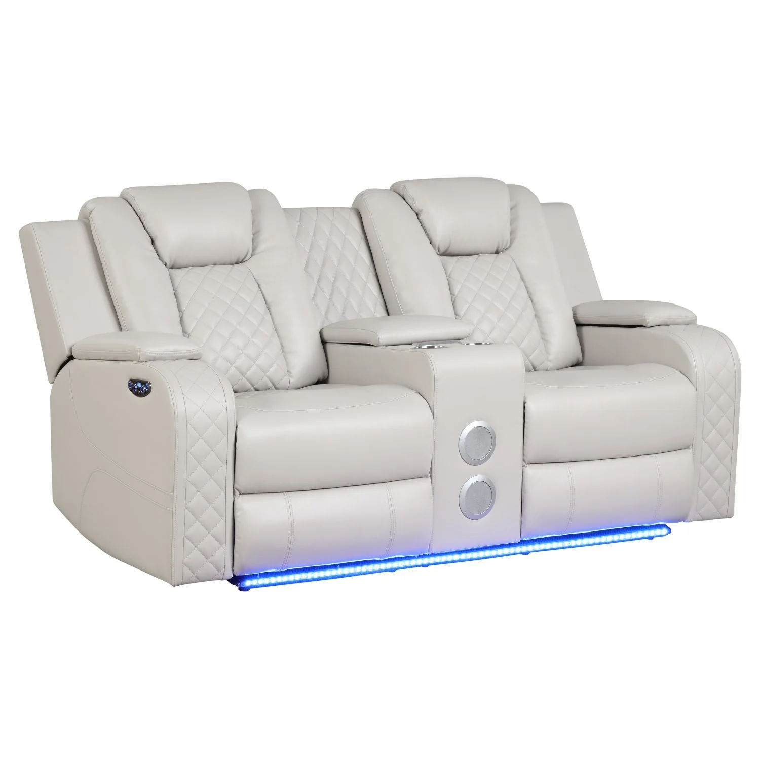 Benz - Power Reclining Loveseat & LED Lighting And Built In USB - Image 2