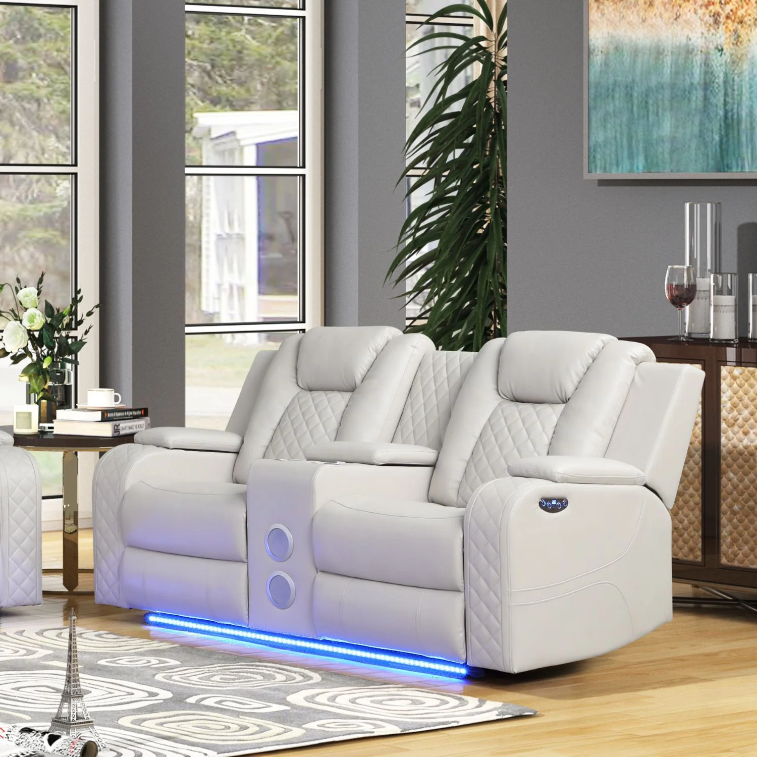 Benz - Power Reclining Loveseat & LED Lighting And Built In USB - Image 22