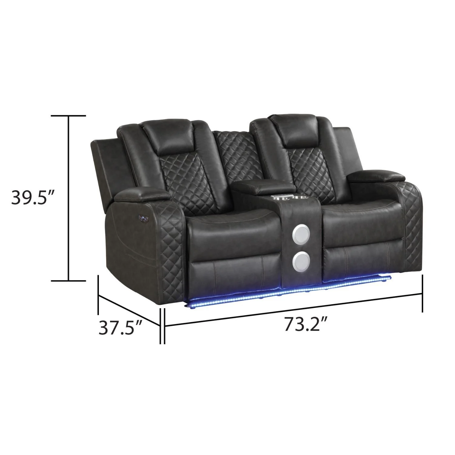 Benz - Power Reclining Loveseat & LED Lighting And Built In USB - Image 25