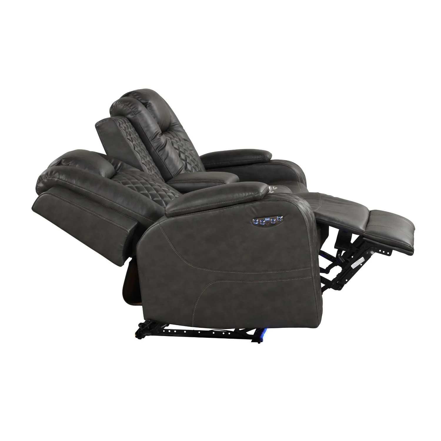 Benz - Power Reclining Loveseat & LED Lighting And Built In USB - Image 6
