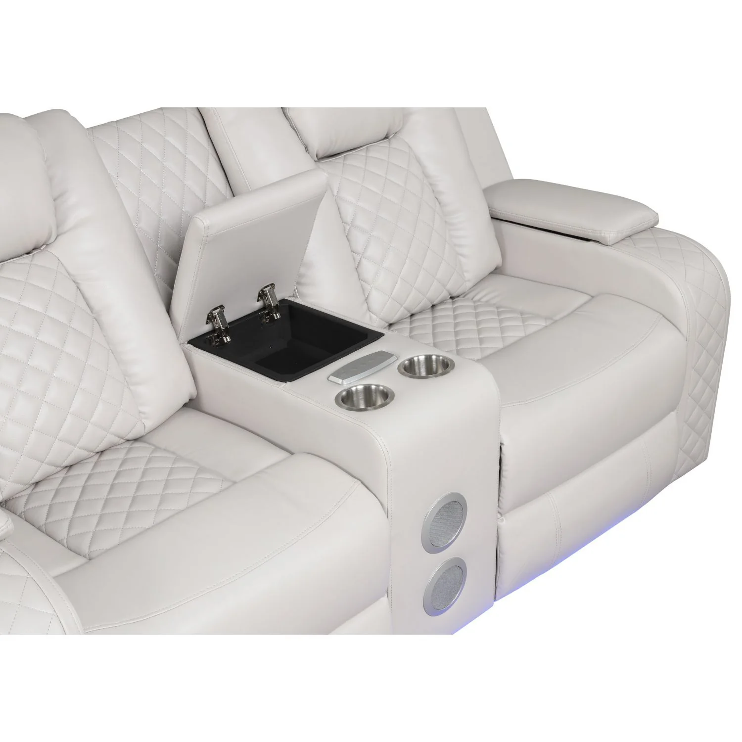 Benz - Power Reclining Loveseat & LED Lighting And Built In USB - Image 9