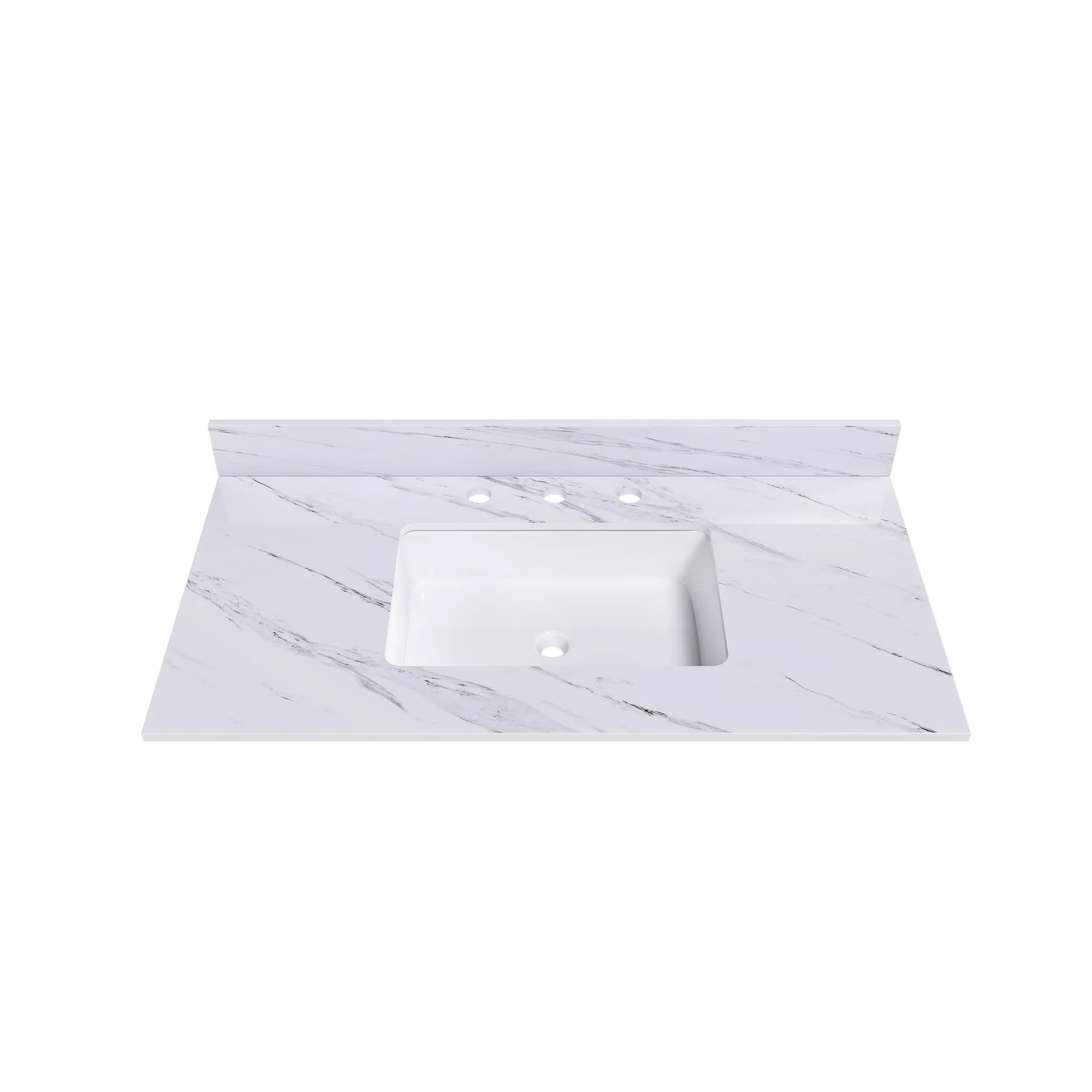 Bianco Carrara Venato Elegant Marble Vanity Top, Bathroom Vanity With Undermount Sink, Sintered Stone - Image 13