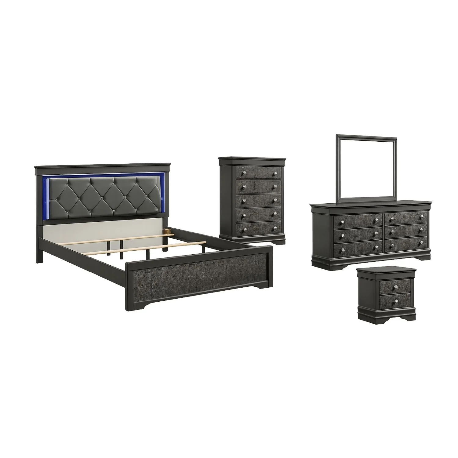 Blaze - Modern Bedroom Set With LED Headboard - Image 3