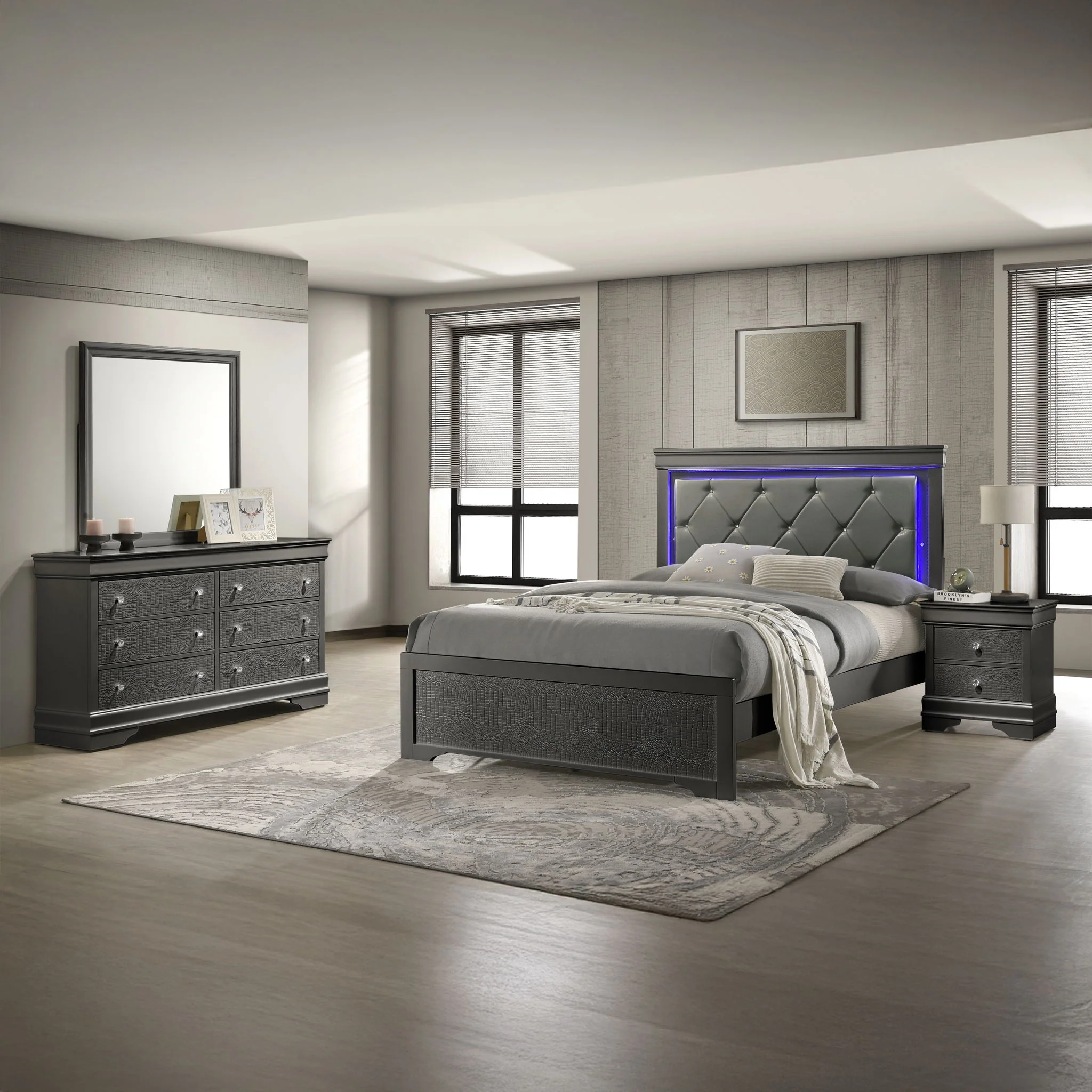 Blaze - Modern Bedroom Set With LED Headboard - Image 5