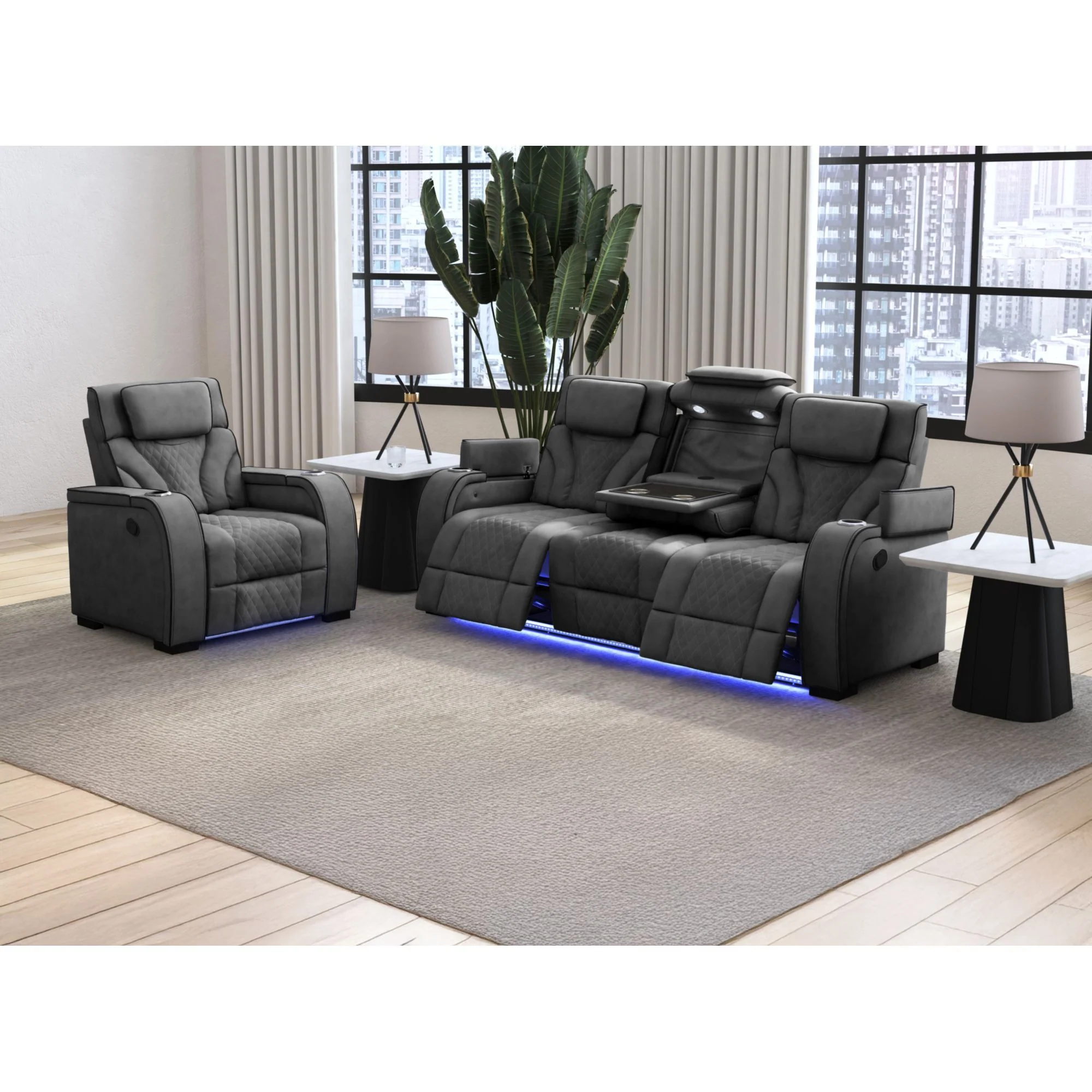 Blitz - Motion Sofa With DDT, Reading Light, Wireless Charger And LED - Image 10