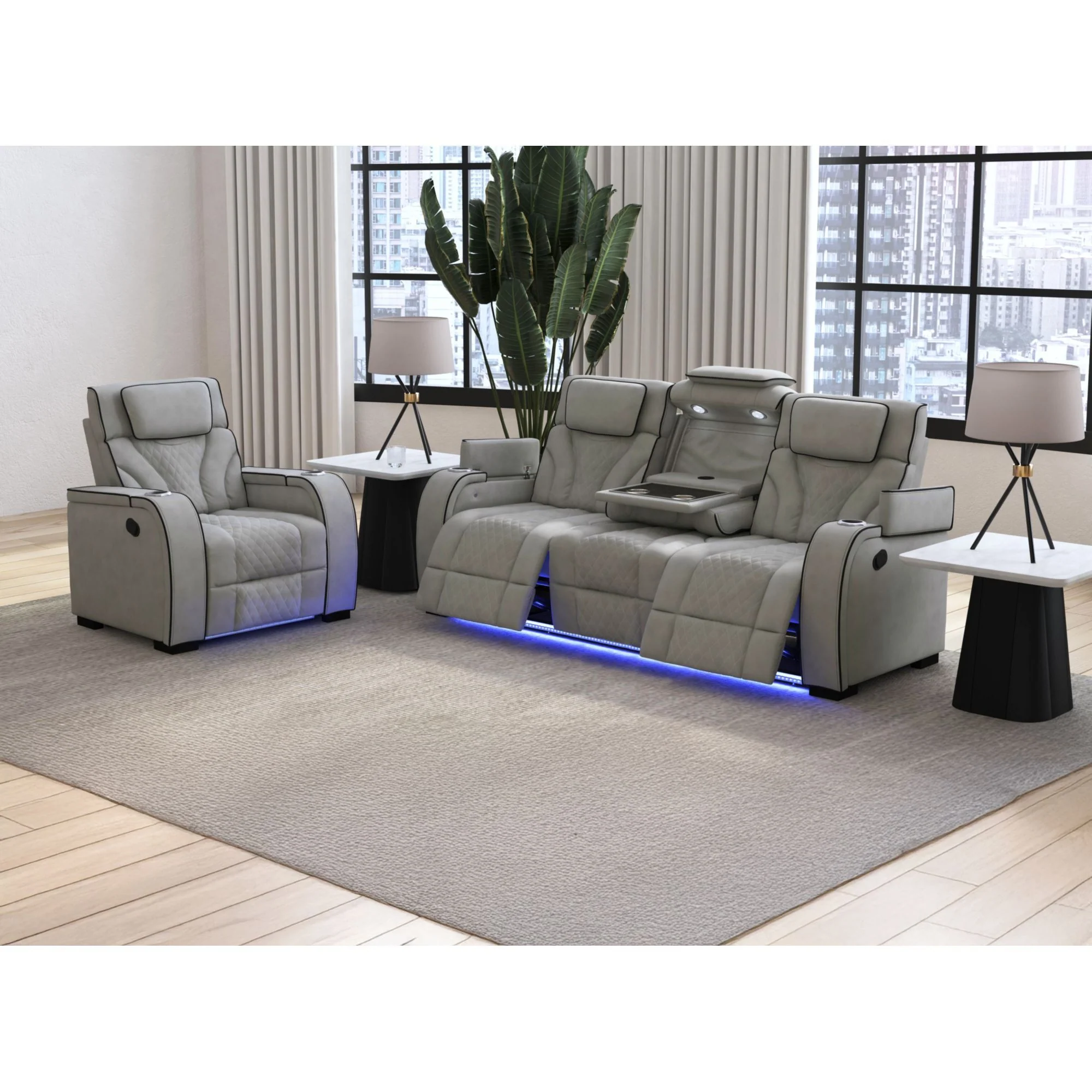 Blitz - Motion Sofa With DDT, Reading Light, Wireless Charger And LED - Image 14