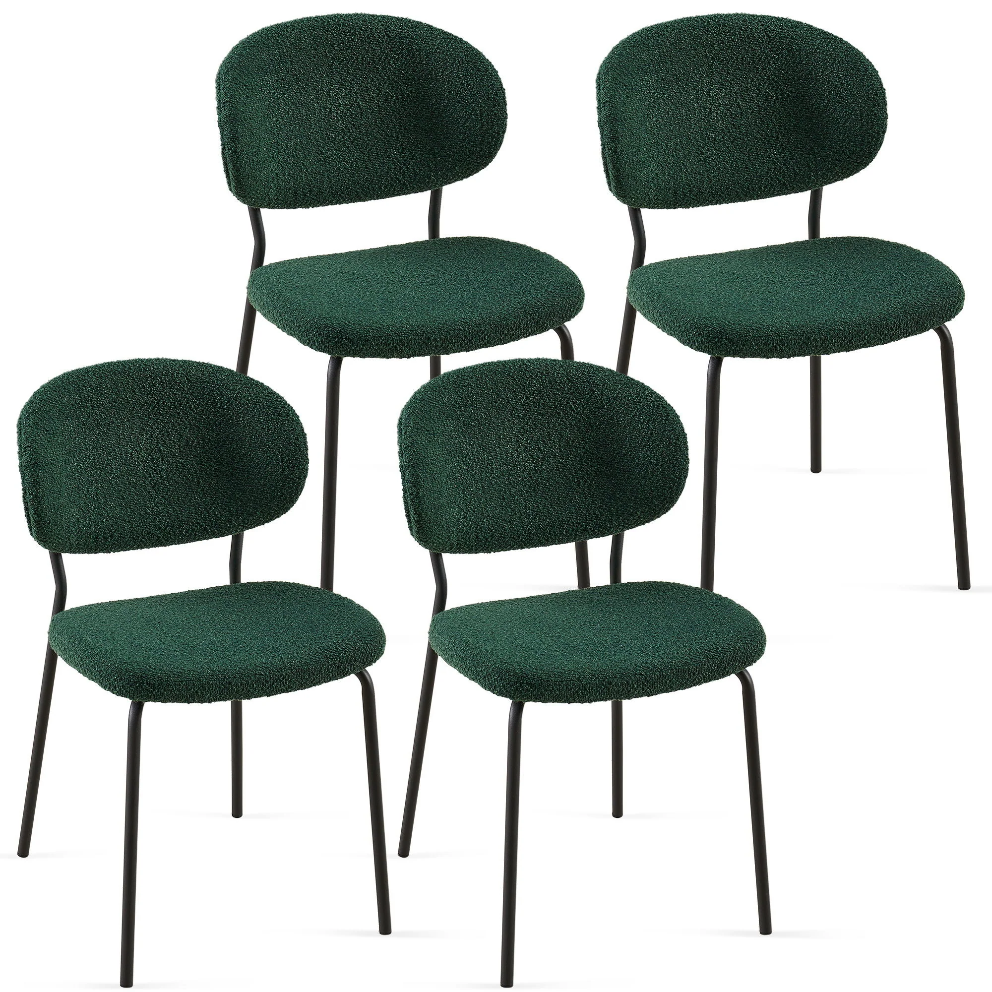 Boucle Dining Chairs, Dining Chairs With Metal Legs For Dining Room, Kitchen, Living Room - Image 19