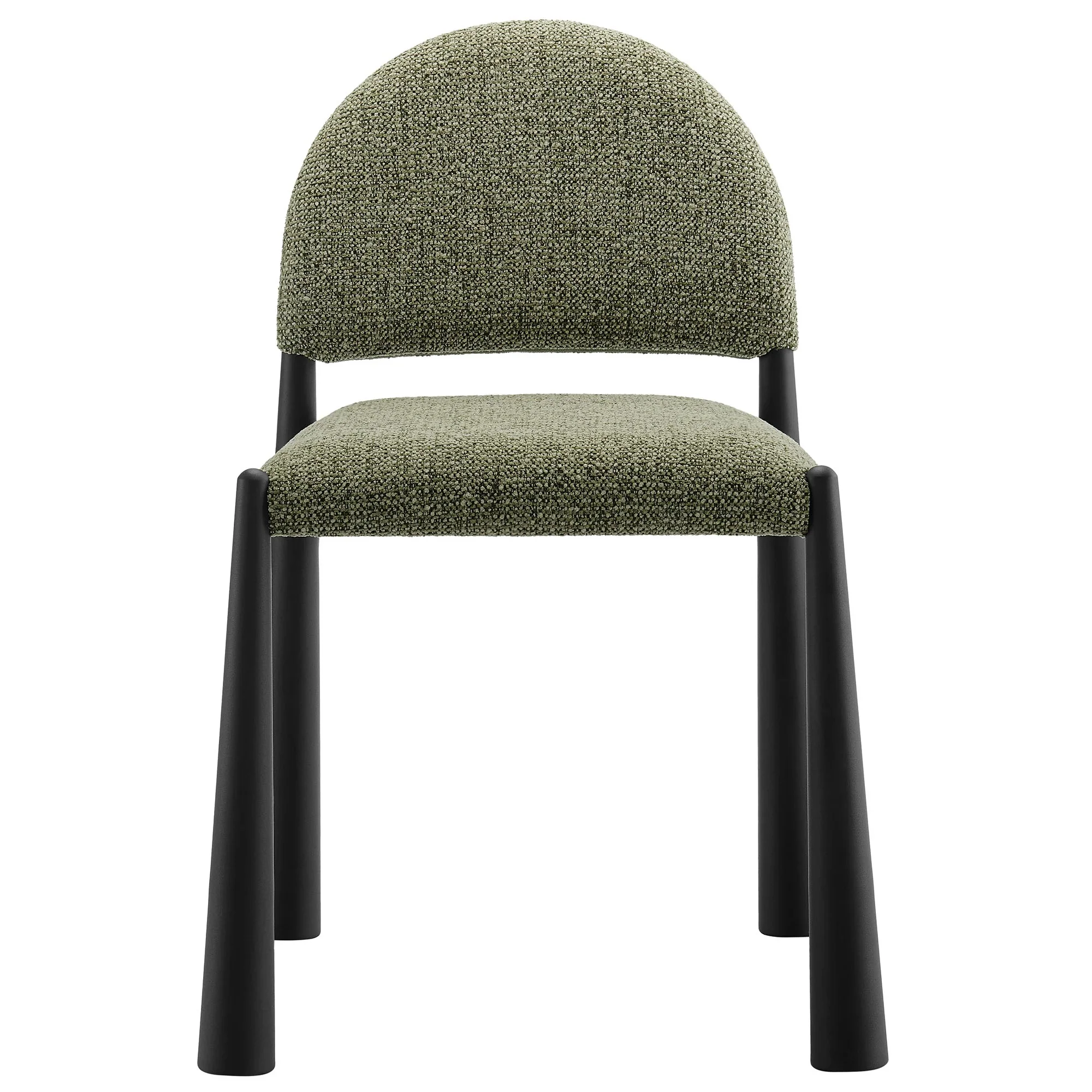Bouclé-Style Upholstered Dining Side Chair with Tapered Metal Legs - Image 38