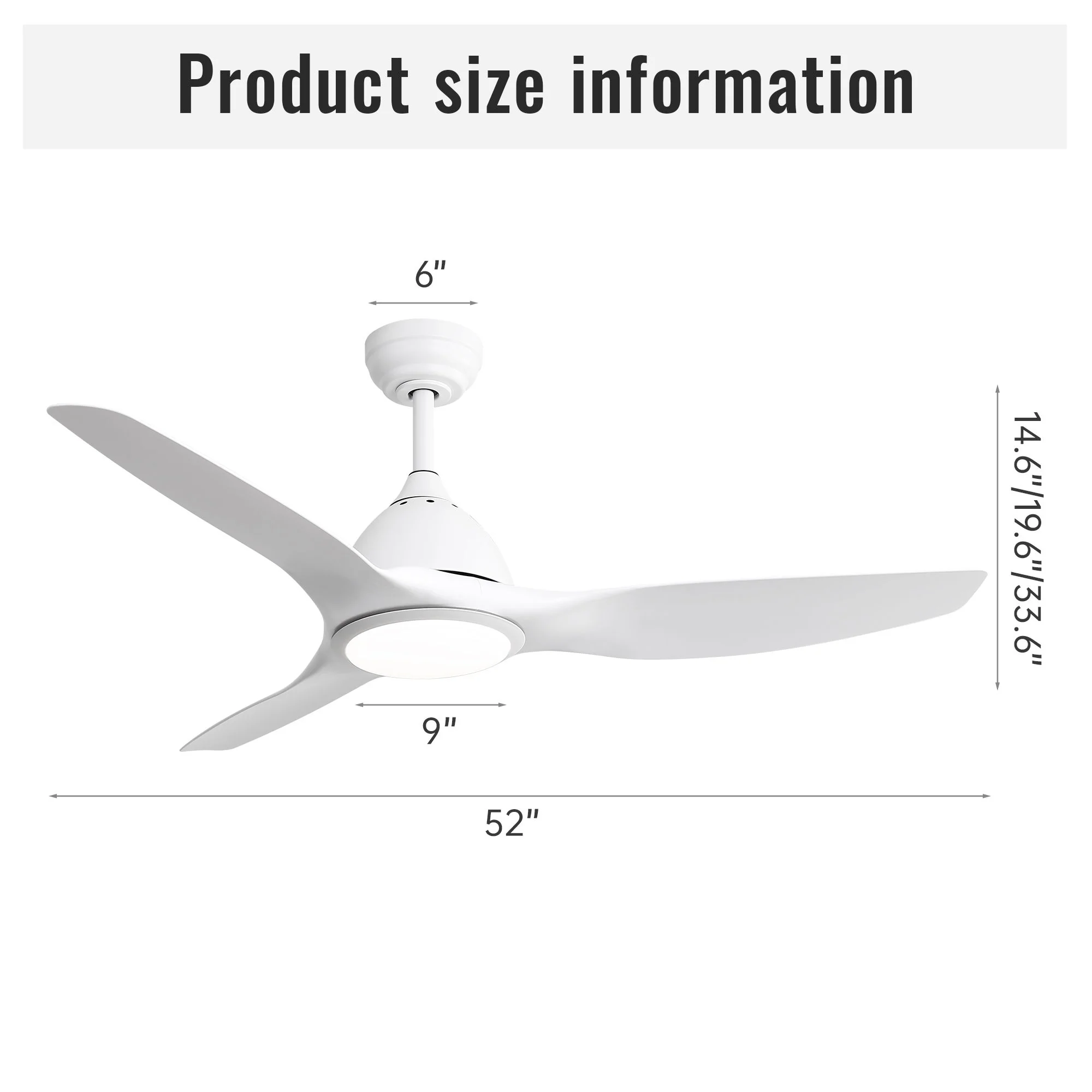 Bredoom Ceiling Fan With Remote Control And LED Light, Blades, Reversible DC Motor For Indoor / Outdoor Use - Image 16