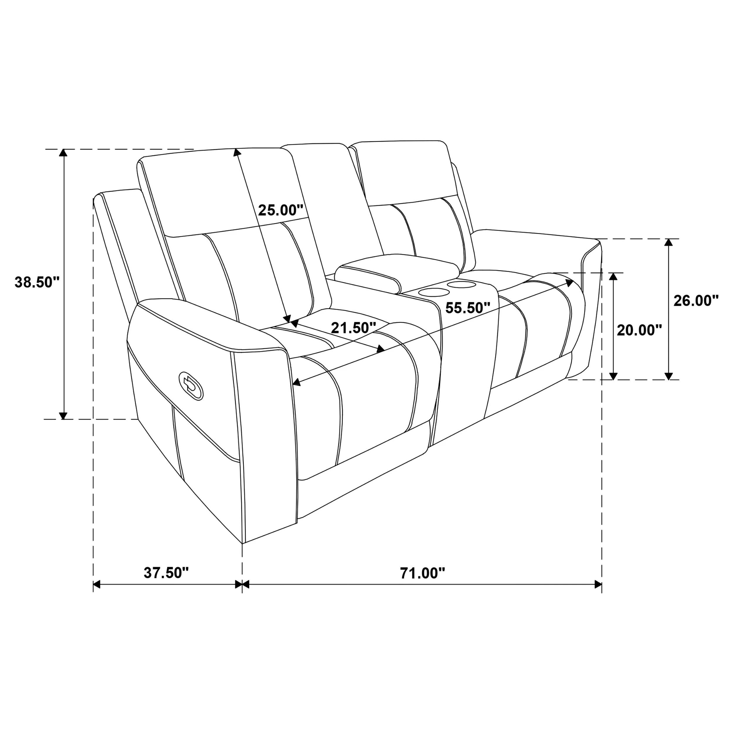 Brentwood Upholstered Motion Reclining Loveseat, Taupe - Image 14