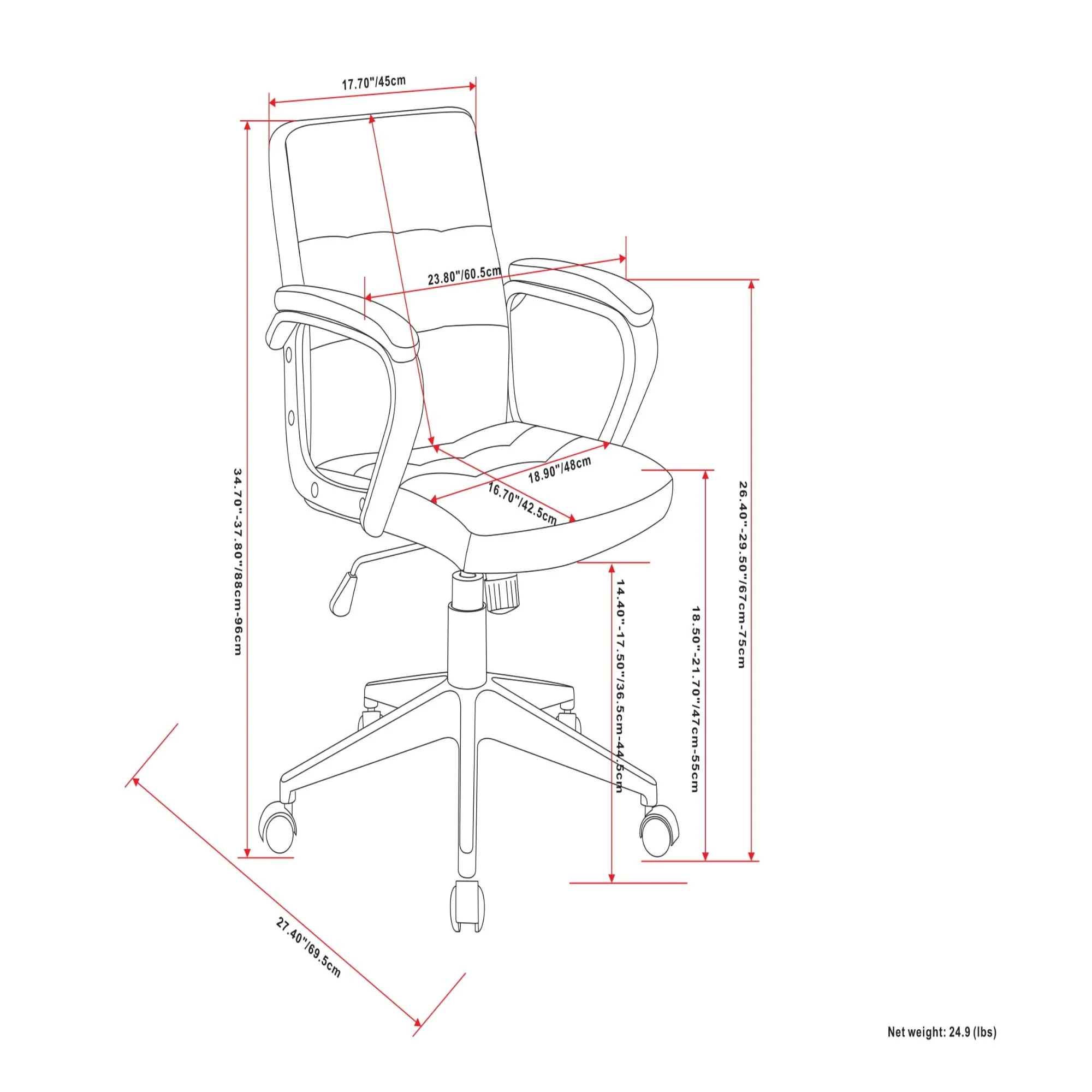 Brewer - Swivel Office Chair - Distressed Blue - Image 3