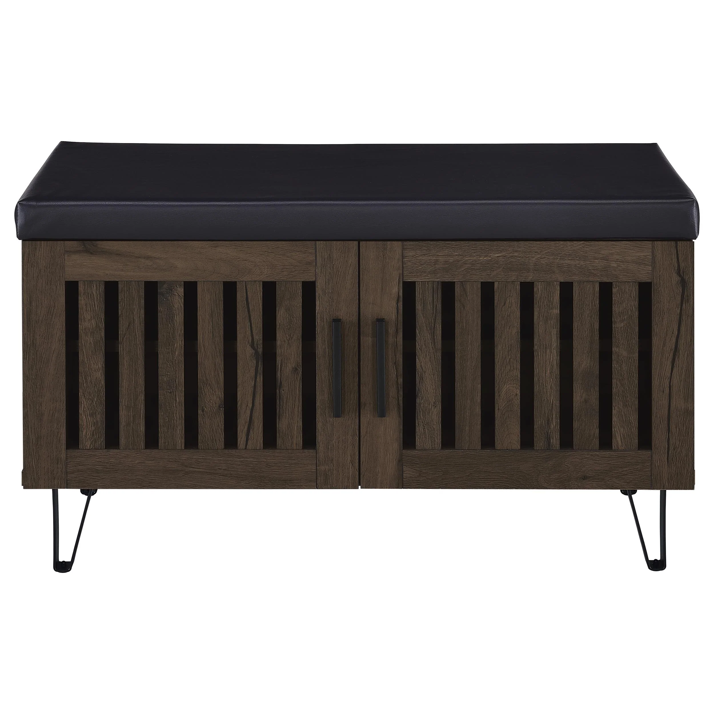 Brixton 2-Door Padded Shoe Storage Bench in Smoked Oak - Image 5