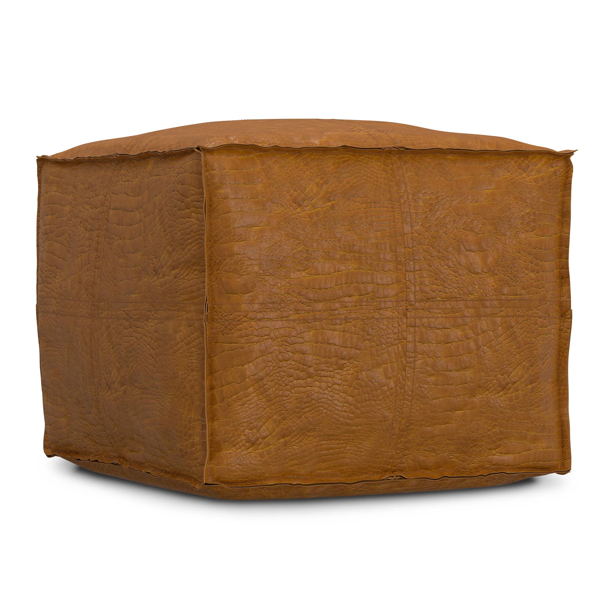 Brody - Square Pouf - Tan - Image 2