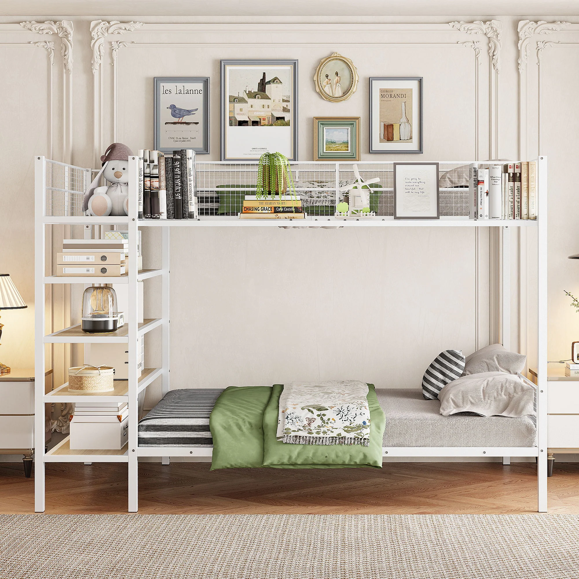 Bunk Bed With 5 Tier Shelves - Image 3