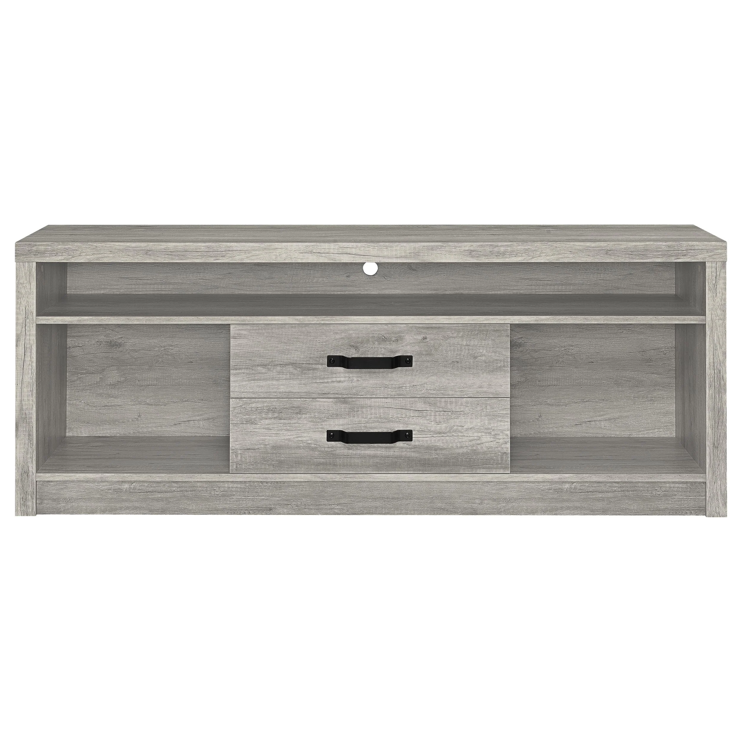 Burke 3-Piece 59-Inch TV Entertainment Center Grey Driftwood - Image 3