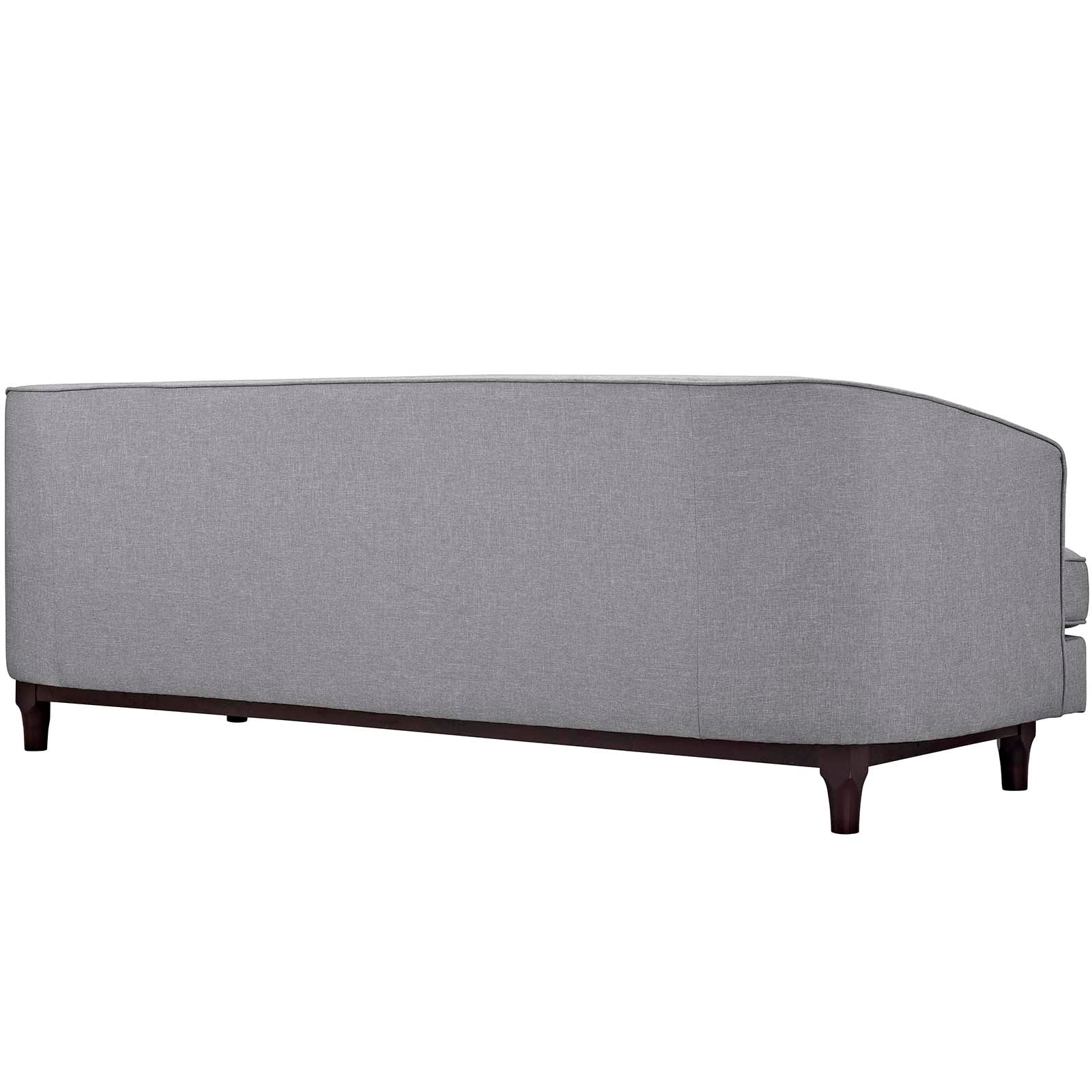 Button-Tufted Fabric Sofa with Walnut Stained Legs - Image 6