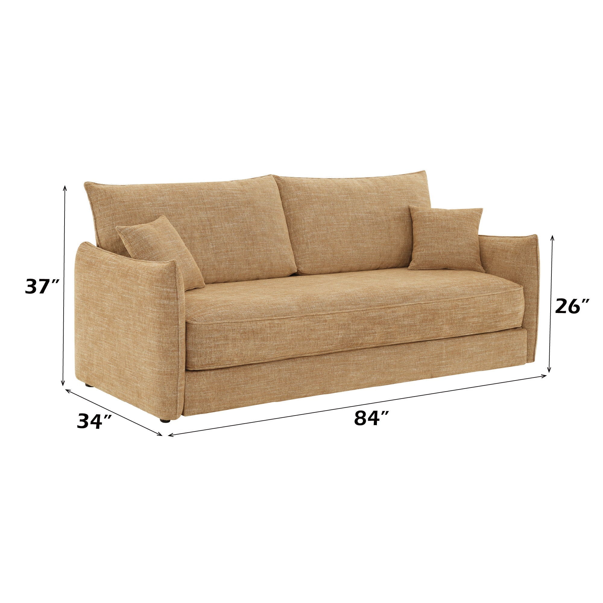Cadie - Sofa With 2 Pillows - Mocha - Image 3