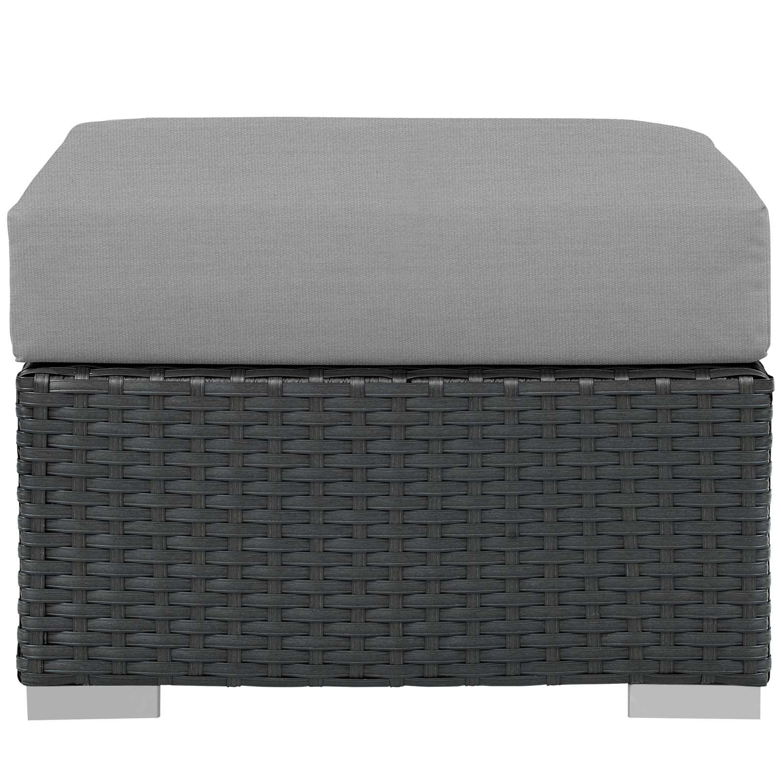 Canvas Outdoor Patio Wicker Ottoman - Comfortable Weather-Resistant Patio Footstool - Image 14