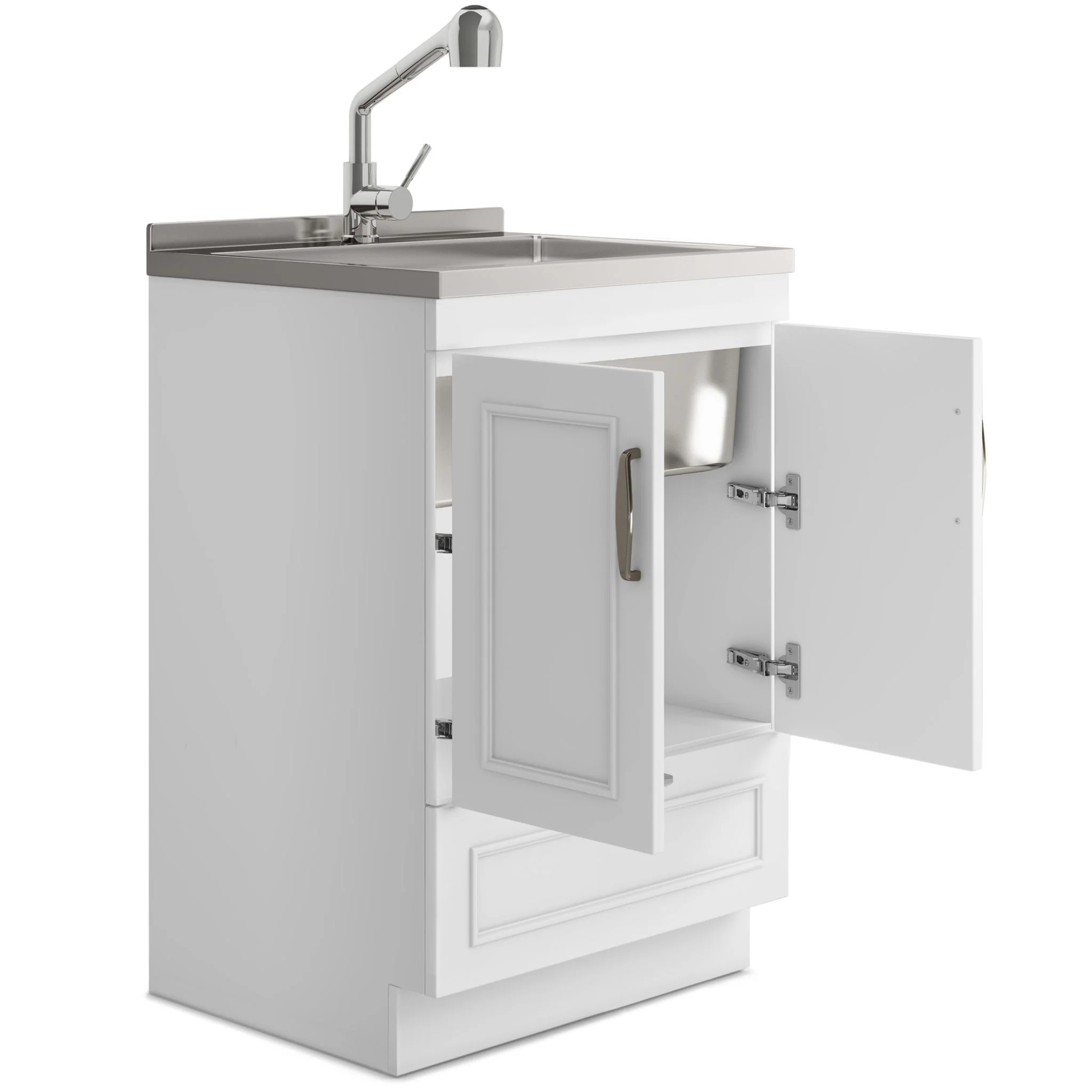 Cardinal - Laundry Cabinet With Faucet And Sink - White - Wood - Image 3