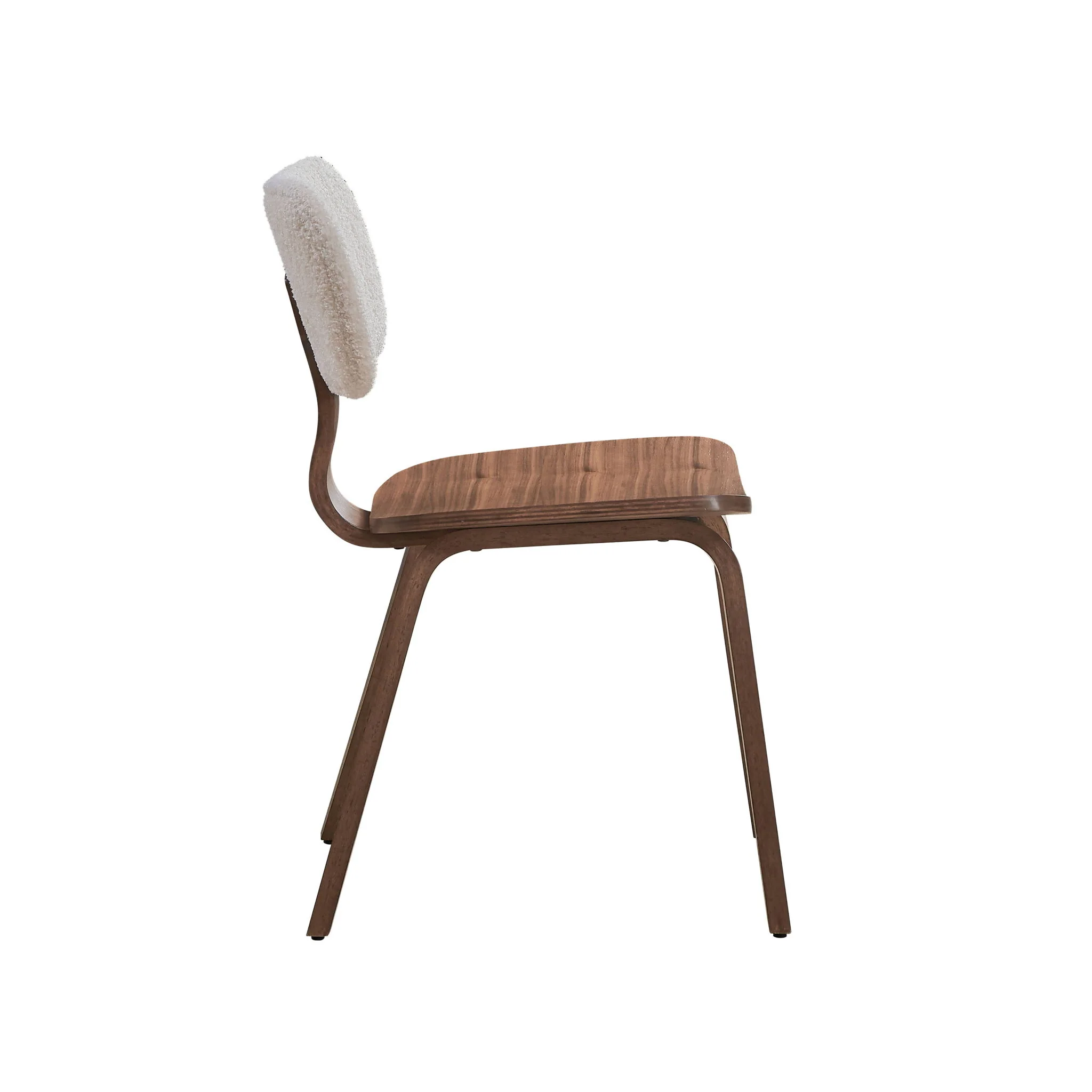 Casson - Boucle 7 Walnut Side Chair (Set of 2) - White / Walnut - Image 8