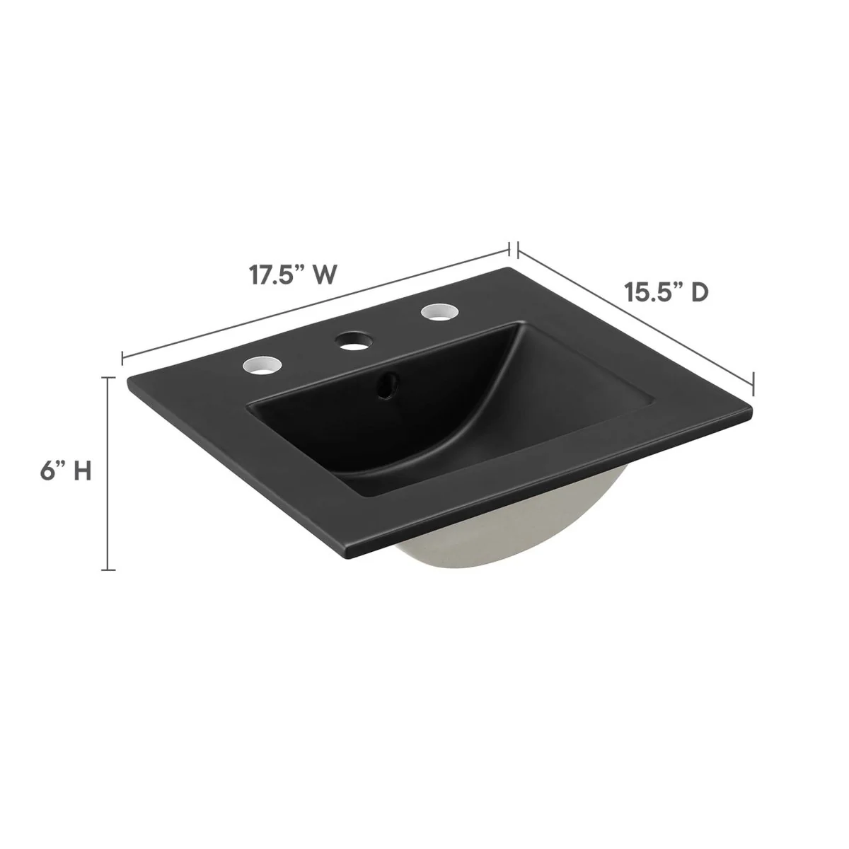 Ceramic Bathroom Sink – Rectangular Basin with Countertop, Available Single or Double - Image 3
