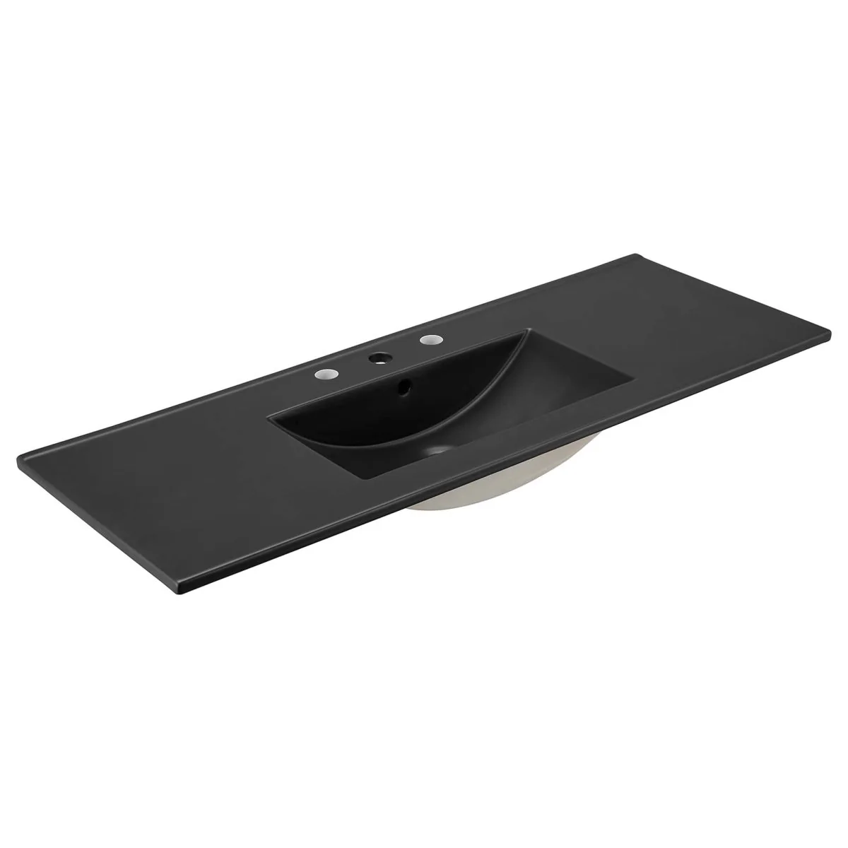 Ceramic Bathroom Sink – Rectangular Basin with Countertop, Available Single or Double - Image 30