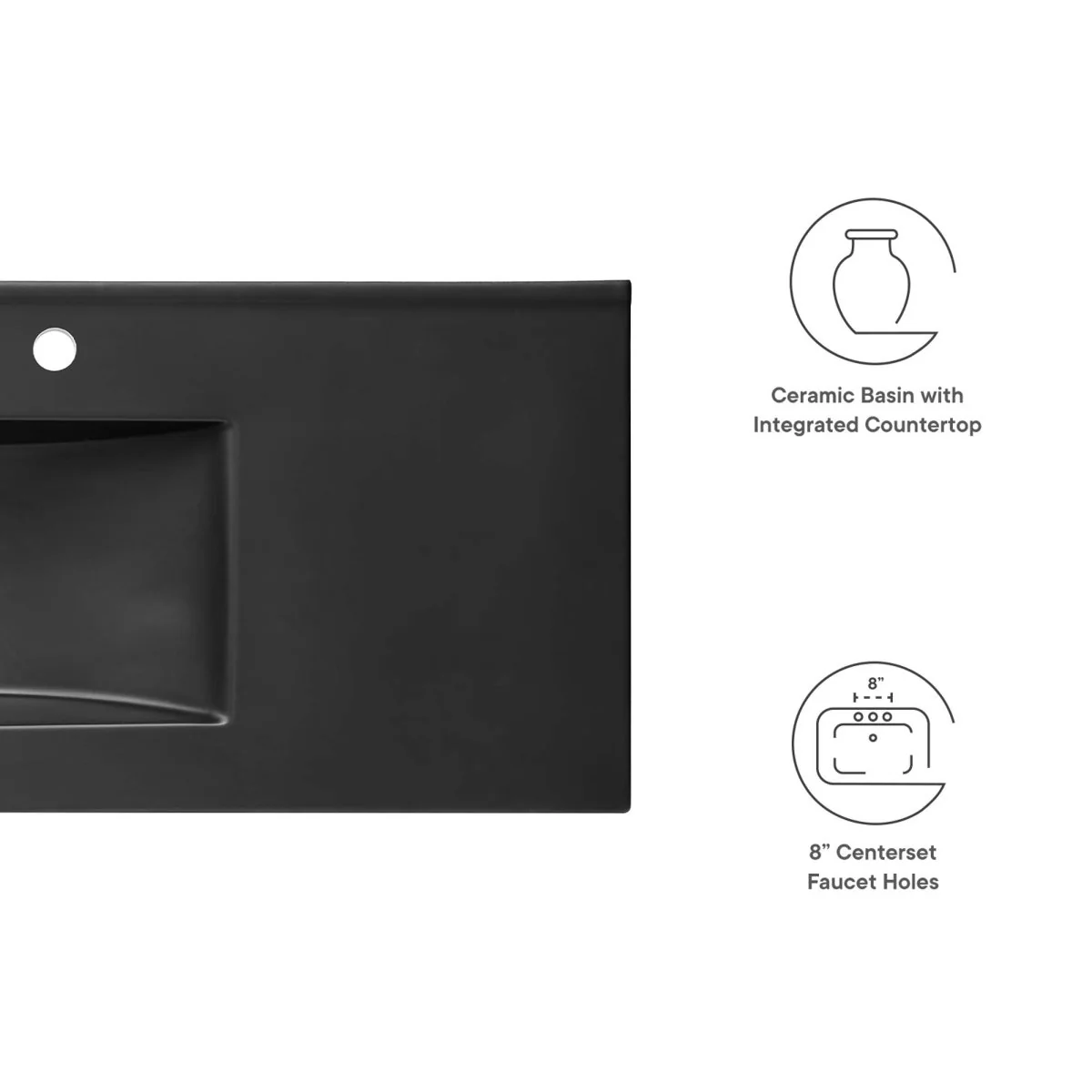Ceramic Bathroom Sink – Rectangular Basin with Countertop, Available Single or Double - Image 31