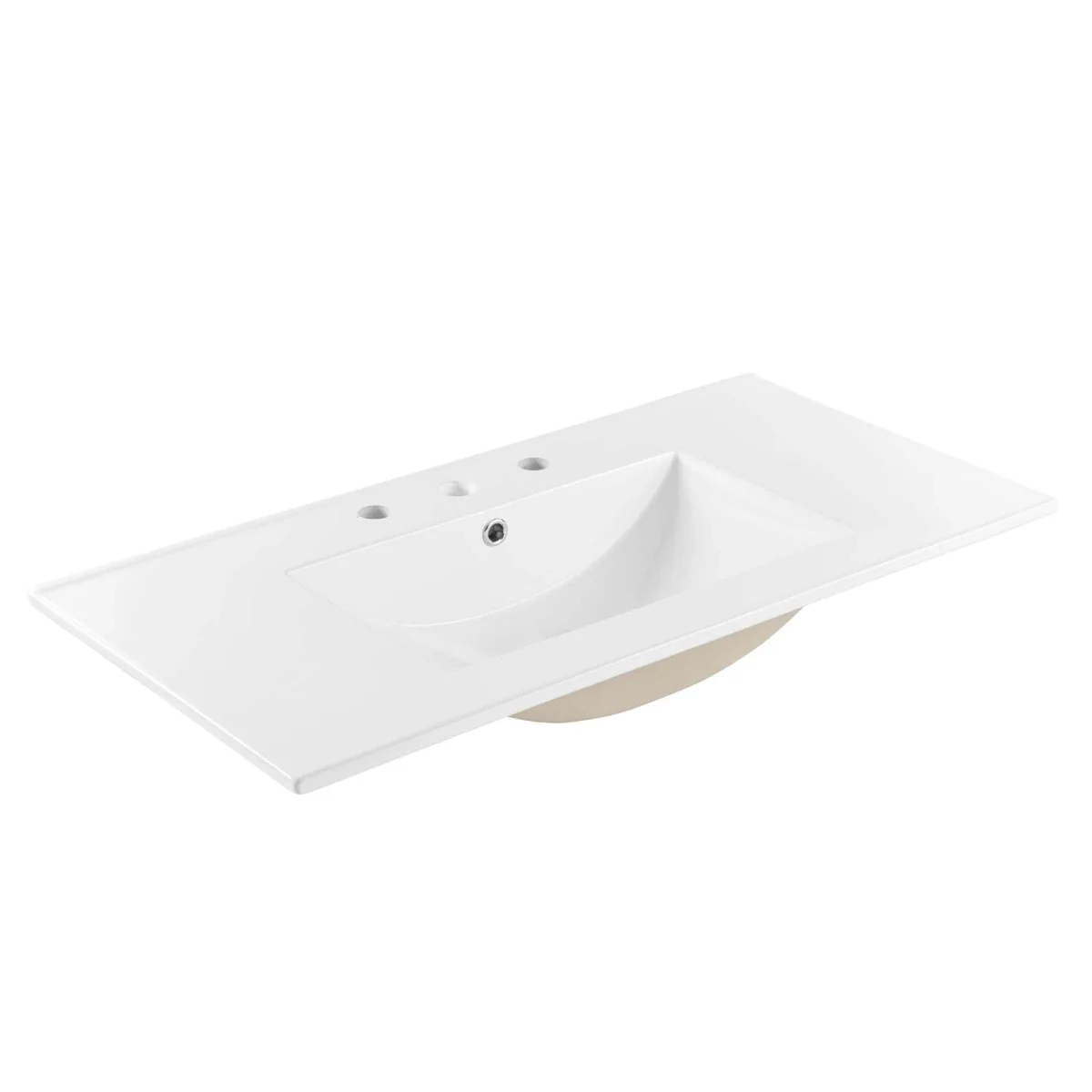 Ceramic Bathroom Sink – Rectangular Basin with Countertop, Available Single or Double - Image 45