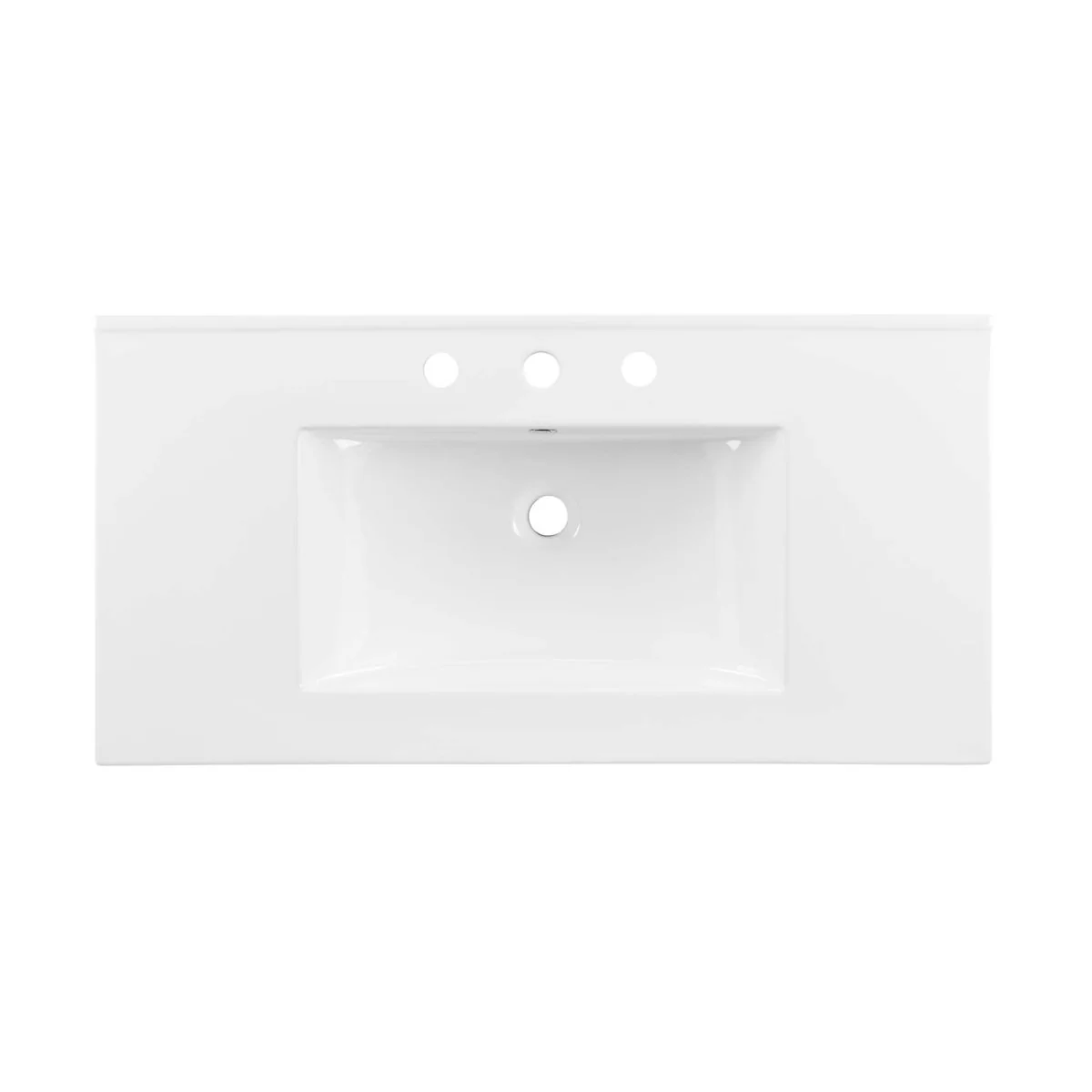 Ceramic Bathroom Sink – Rectangular Basin with Countertop, Available Single or Double - Image 47