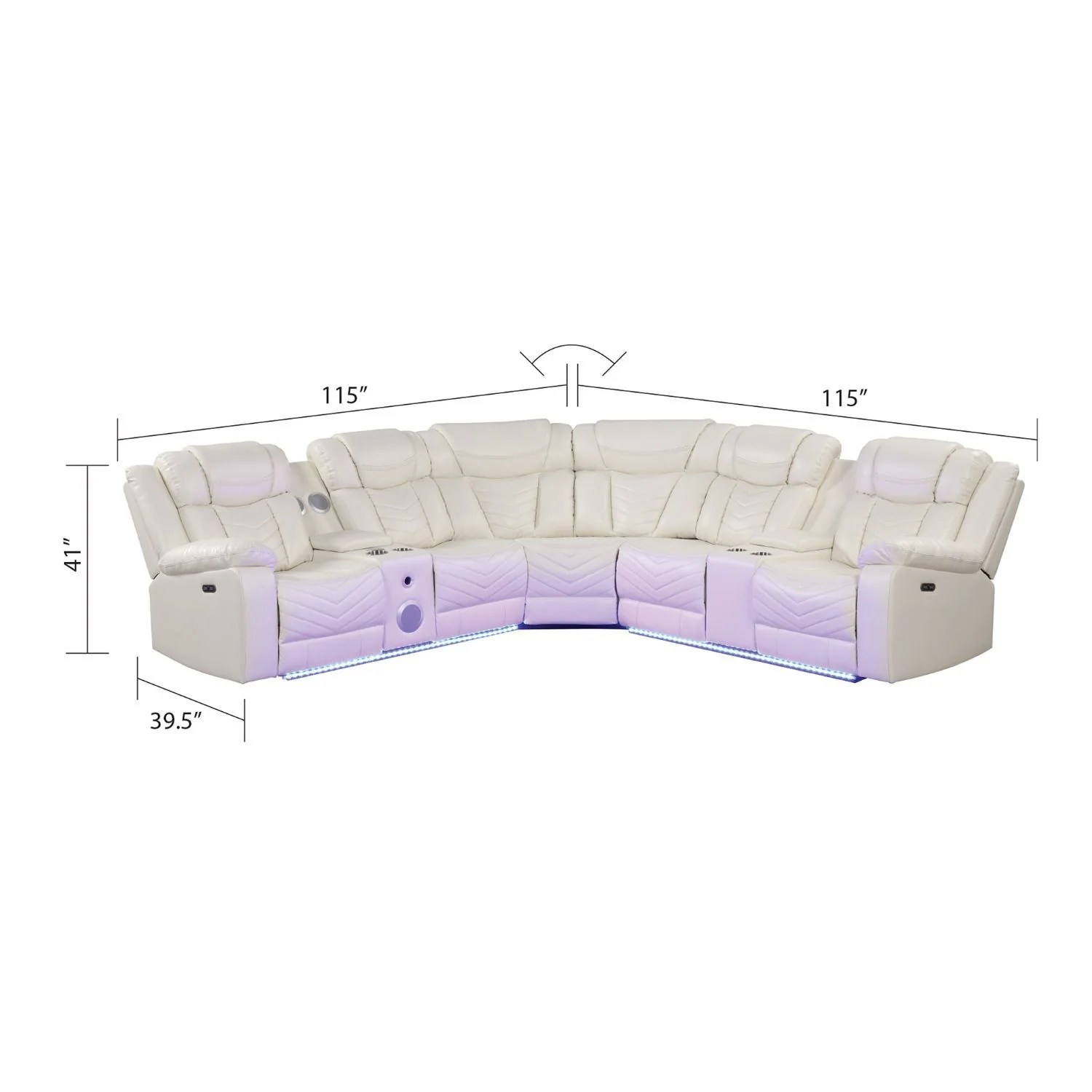 Challenger - Recliner Sectional Sofa, Built In USB, C Ports & Bluetooth - Image 10
