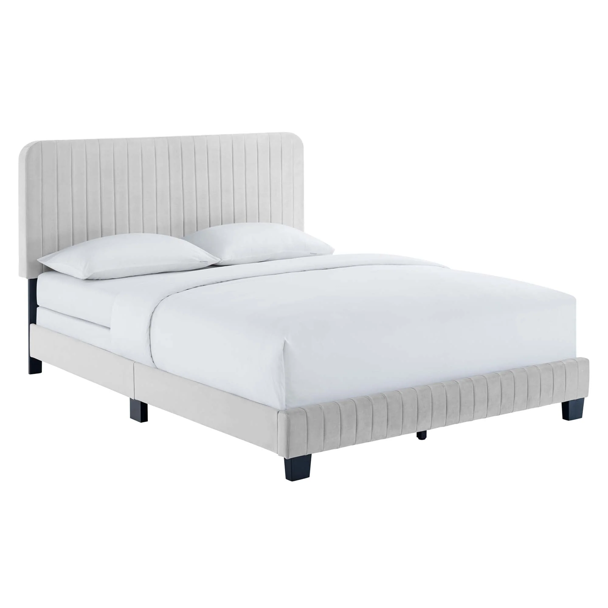 Channel Tufted Performance Velvet Bed - Image 16