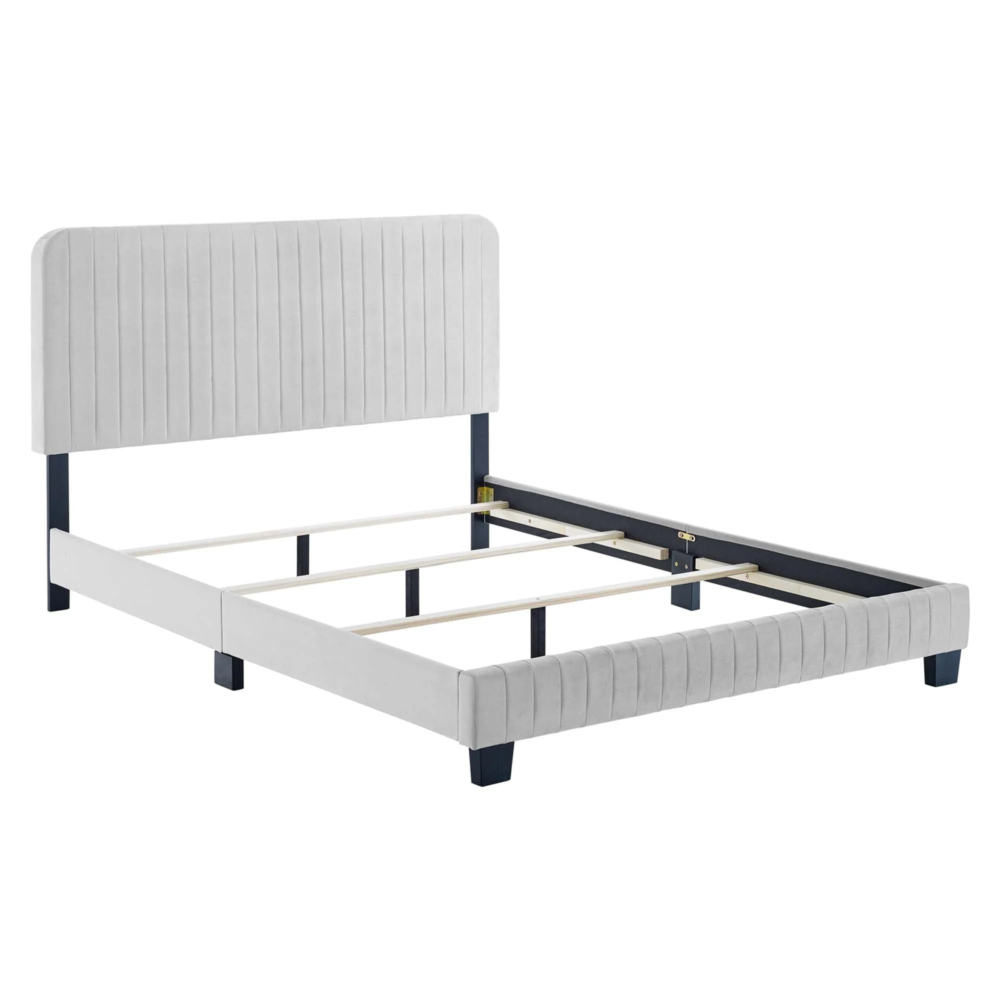 Channel Tufted Performance Velvet Bed - Image 17