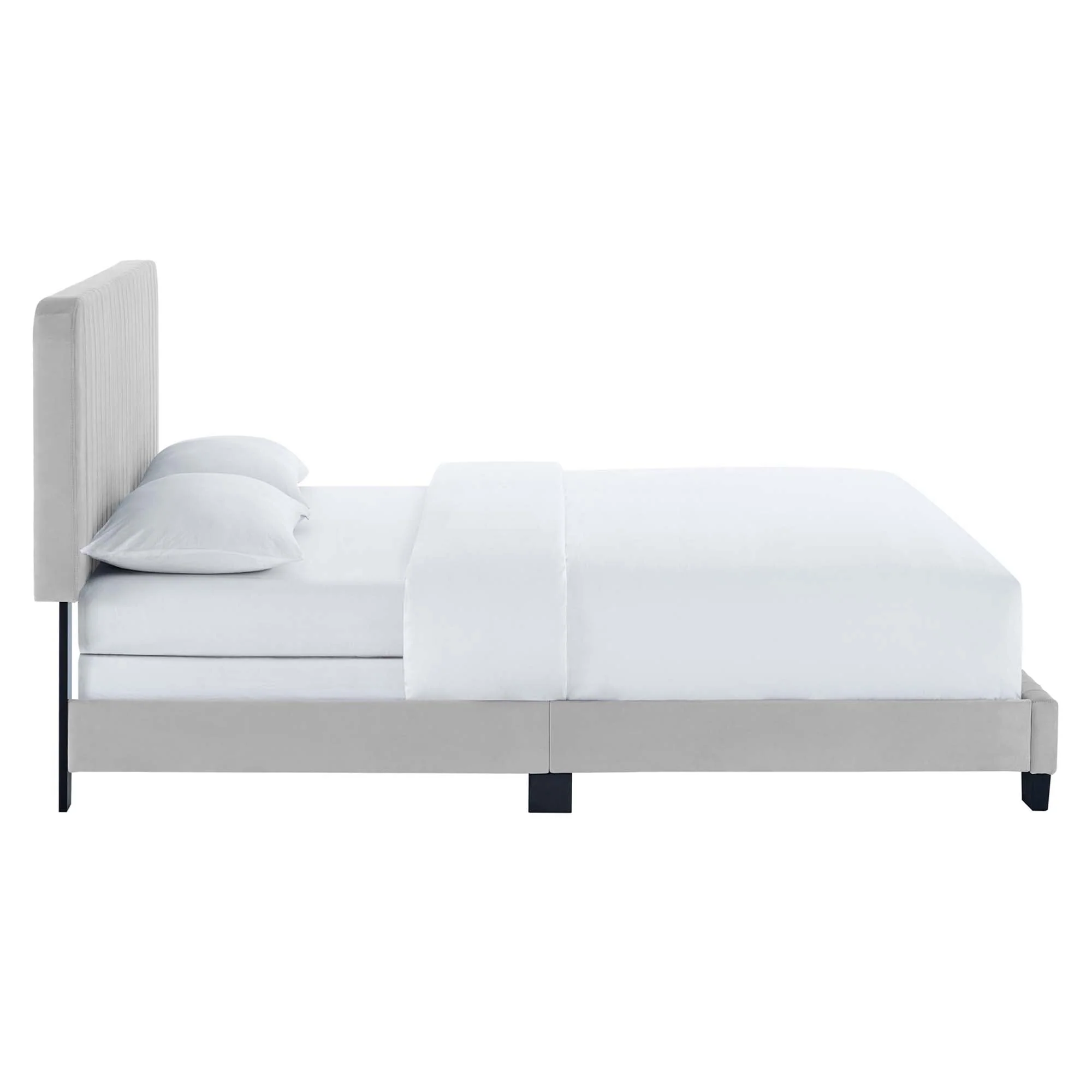 Channel Tufted Performance Velvet Bed - Image 18