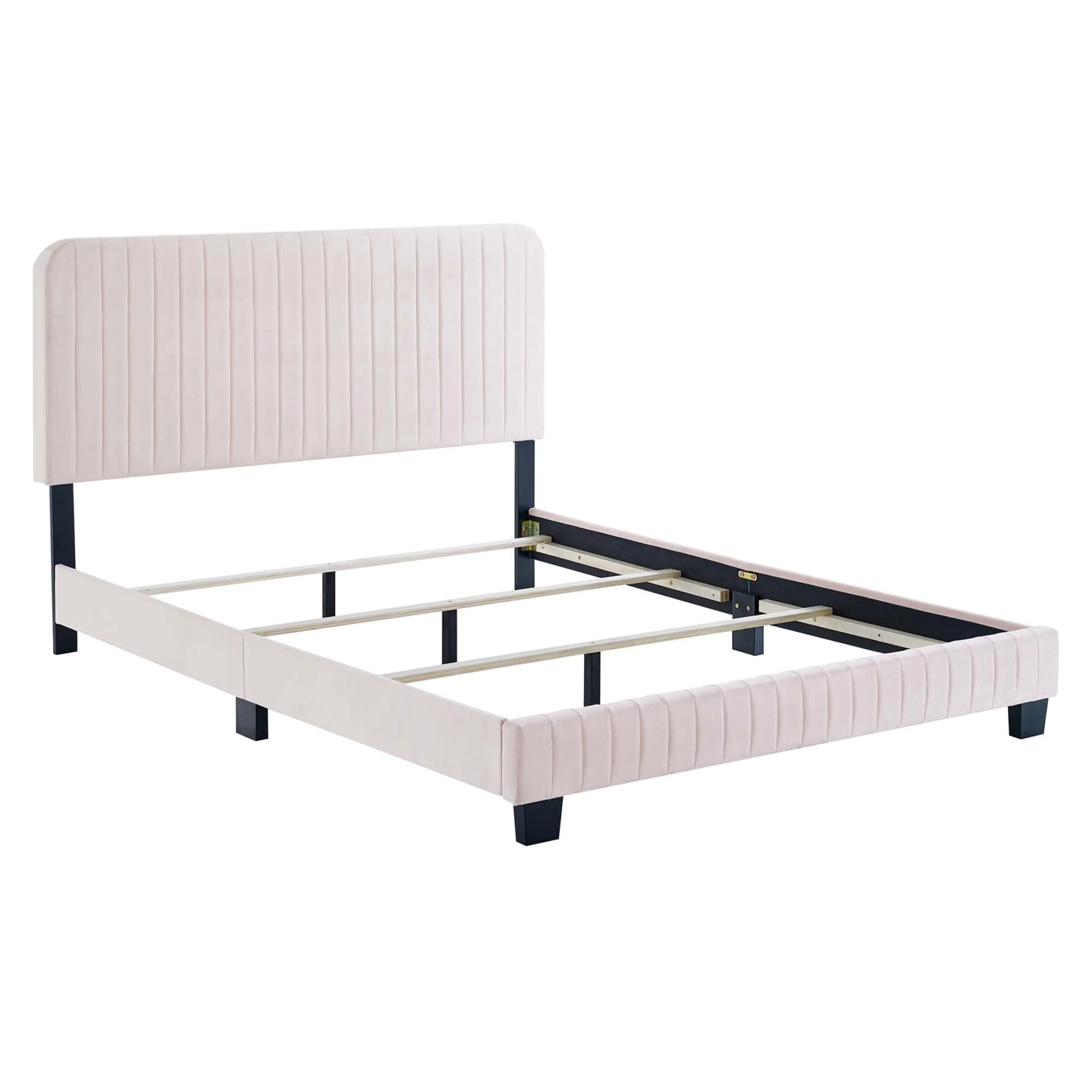 Channel Tufted Performance Velvet Bed - Image 22