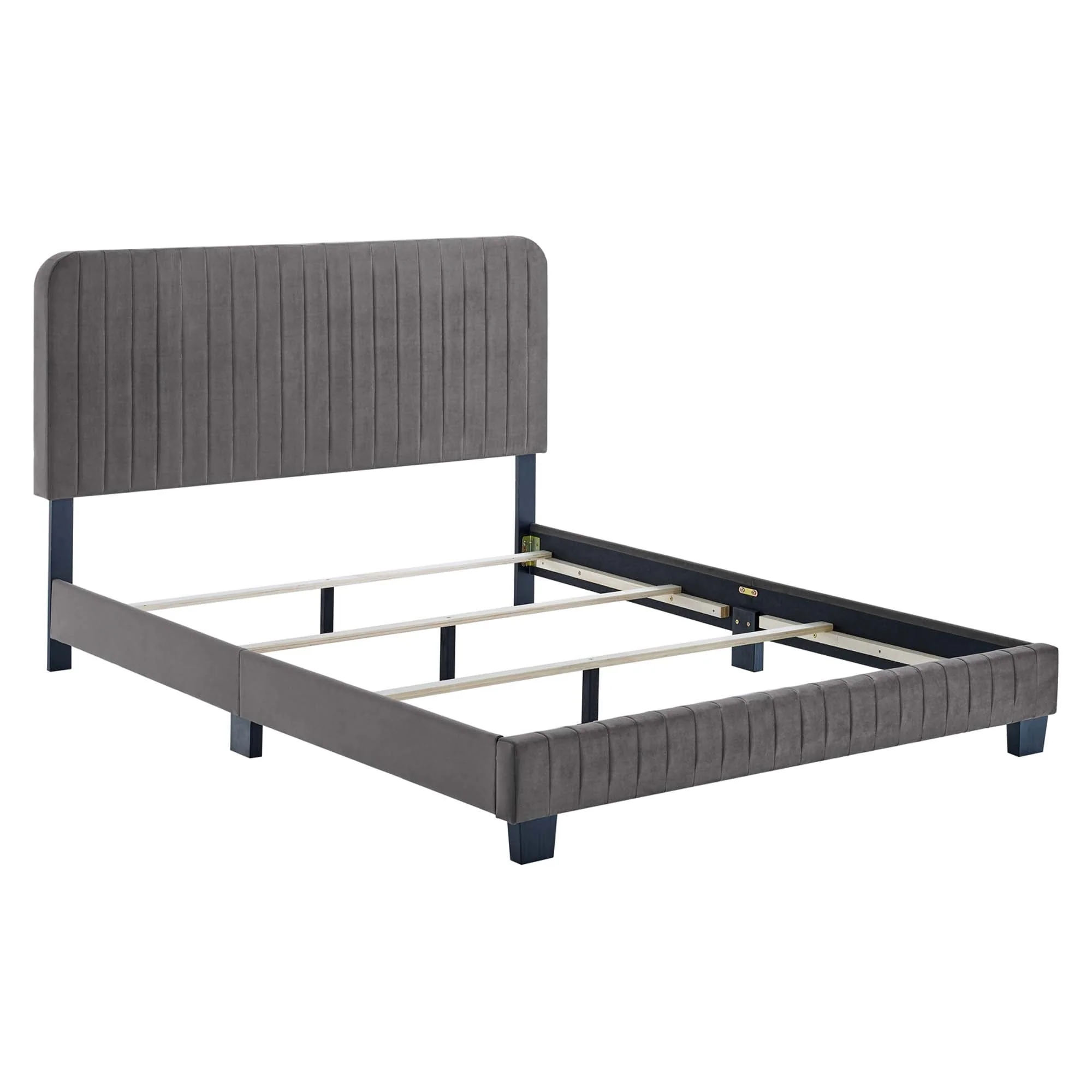 Channel Tufted Performance Velvet Bed - Image 27