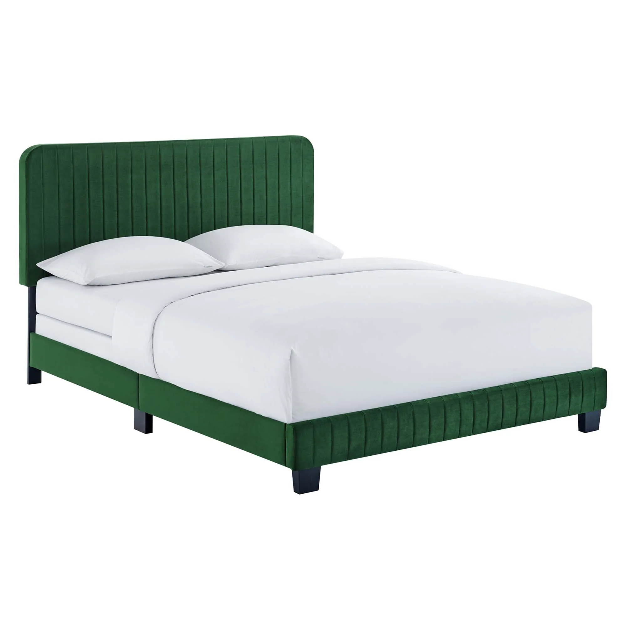 Channel Tufted Performance Velvet Bed - Image 41