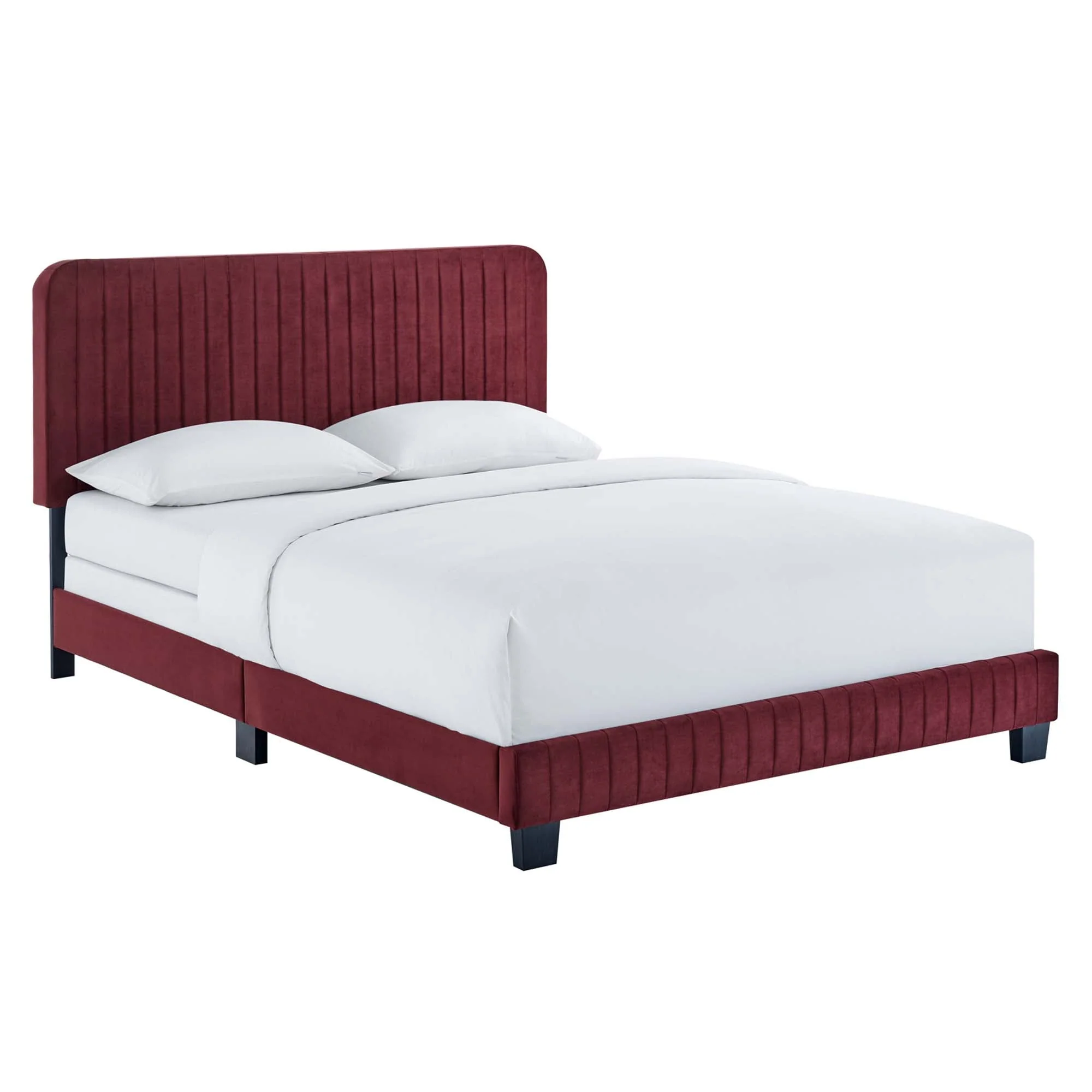 Channel Tufted Performance Velvet Bed - Image 51