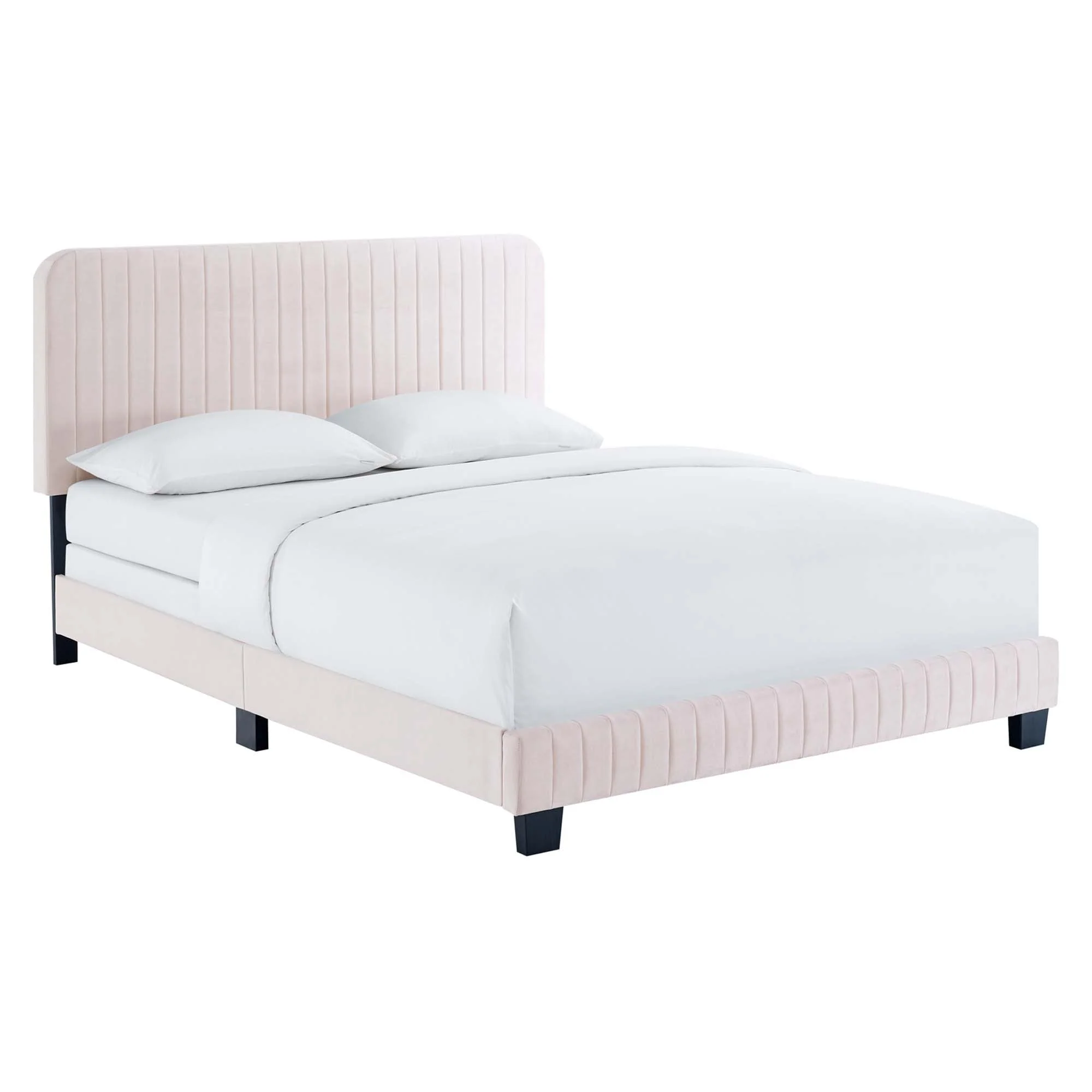 Channel Tufted Performance Velvet Bed - Image 56
