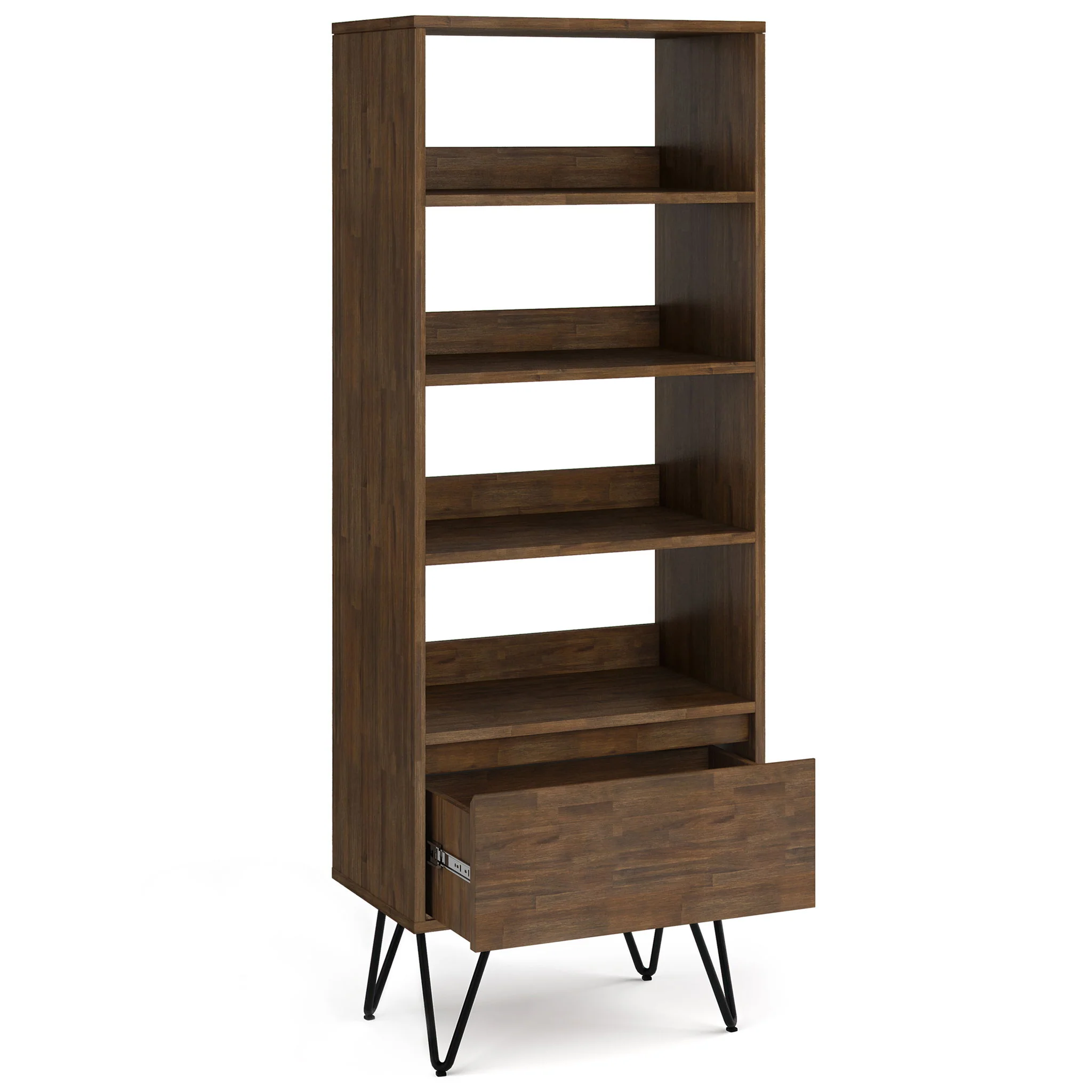 Chase - Tall Bookcase - Rustic Natural Aged Brown - Image 4
